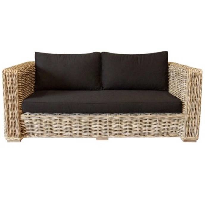 AVH-Collectie Nissah 2,5-zitsbank naturel rotan - olefin black - urecel foam