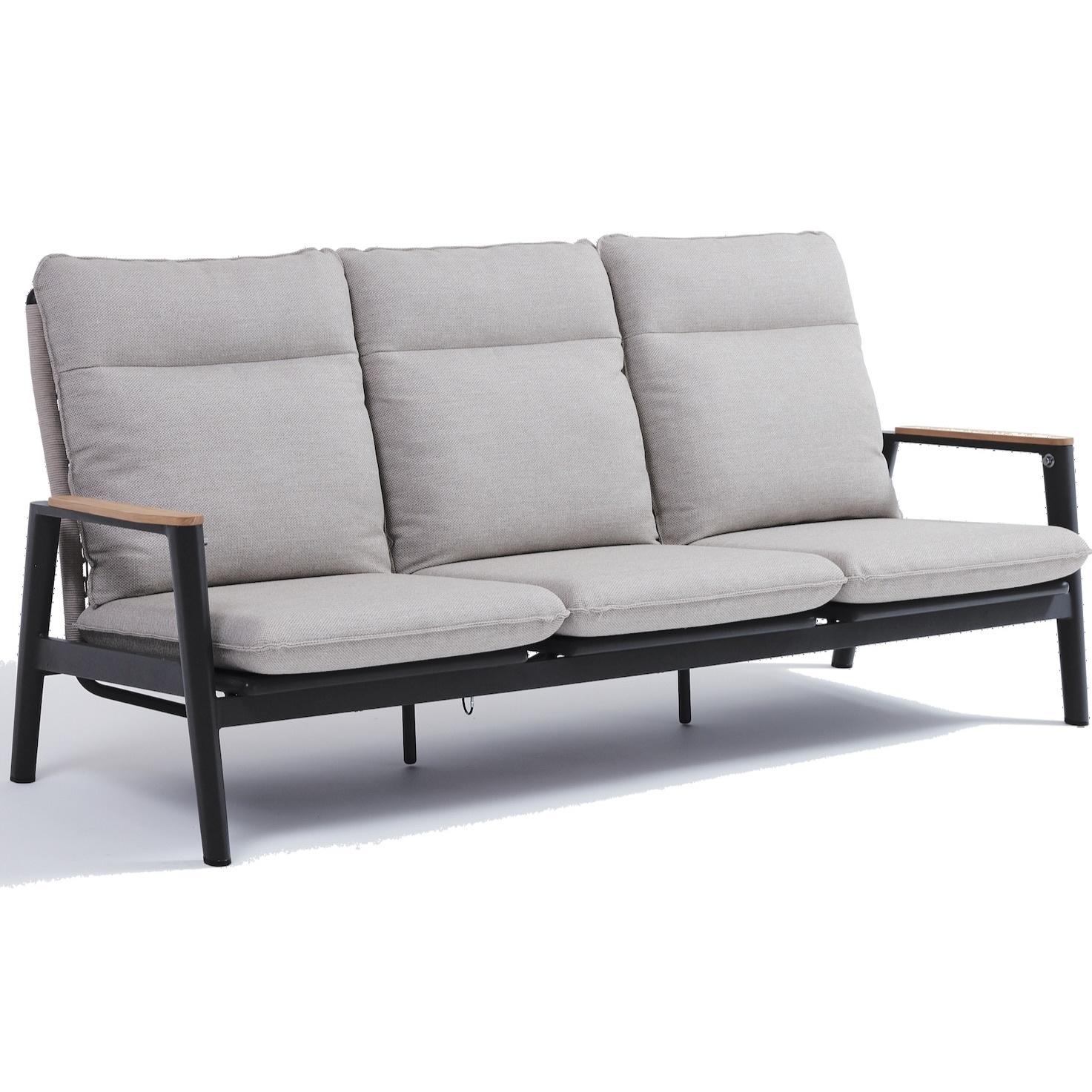 AVH-Collectie Alzano 3-zitsbank zand rope aluminium antraciet