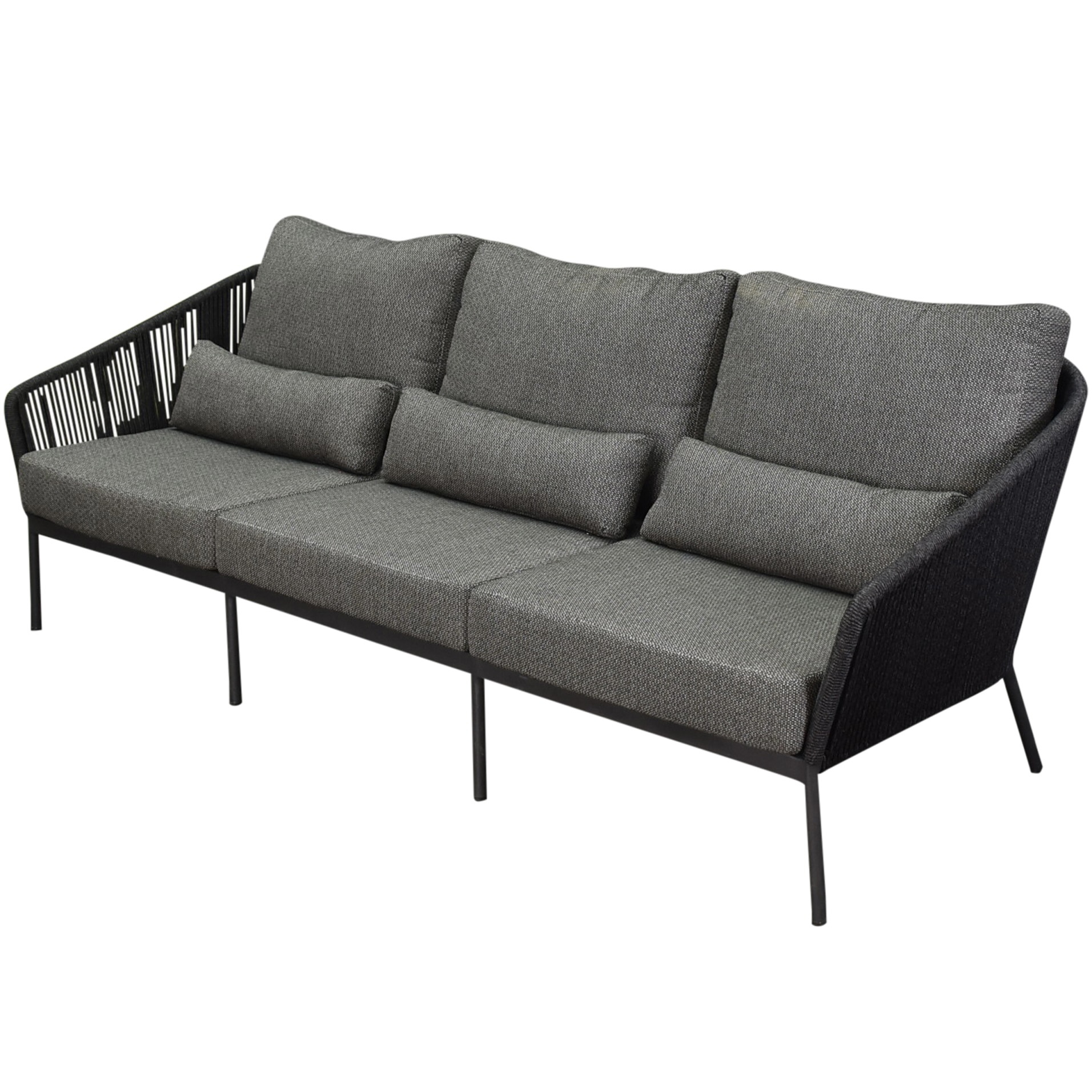 AVH-Collectie Costa 3-zits lounge bank antraciet rope