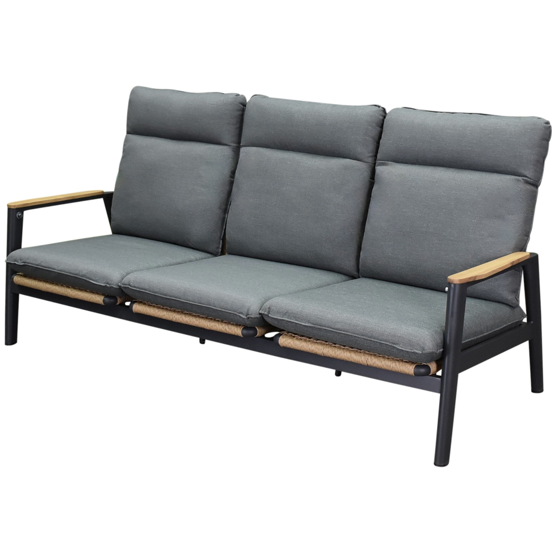 AVH-Collectie Alzano verstelbare 3-zitsbank aluminium teak antraciet