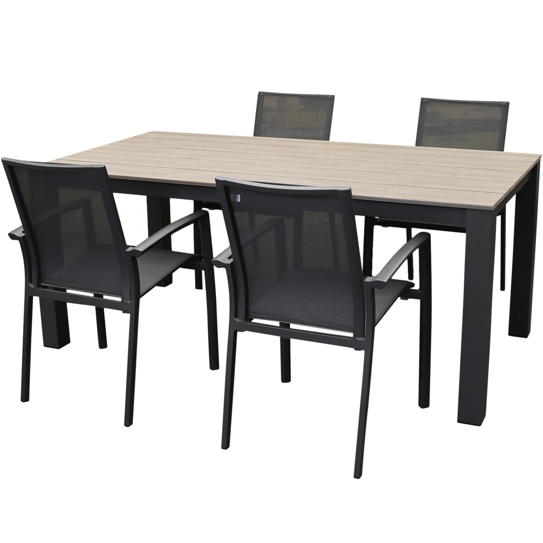 AVH-Collectie Malaga Sydney dining tuinset 180x92xH74 cm 5 delig polywood