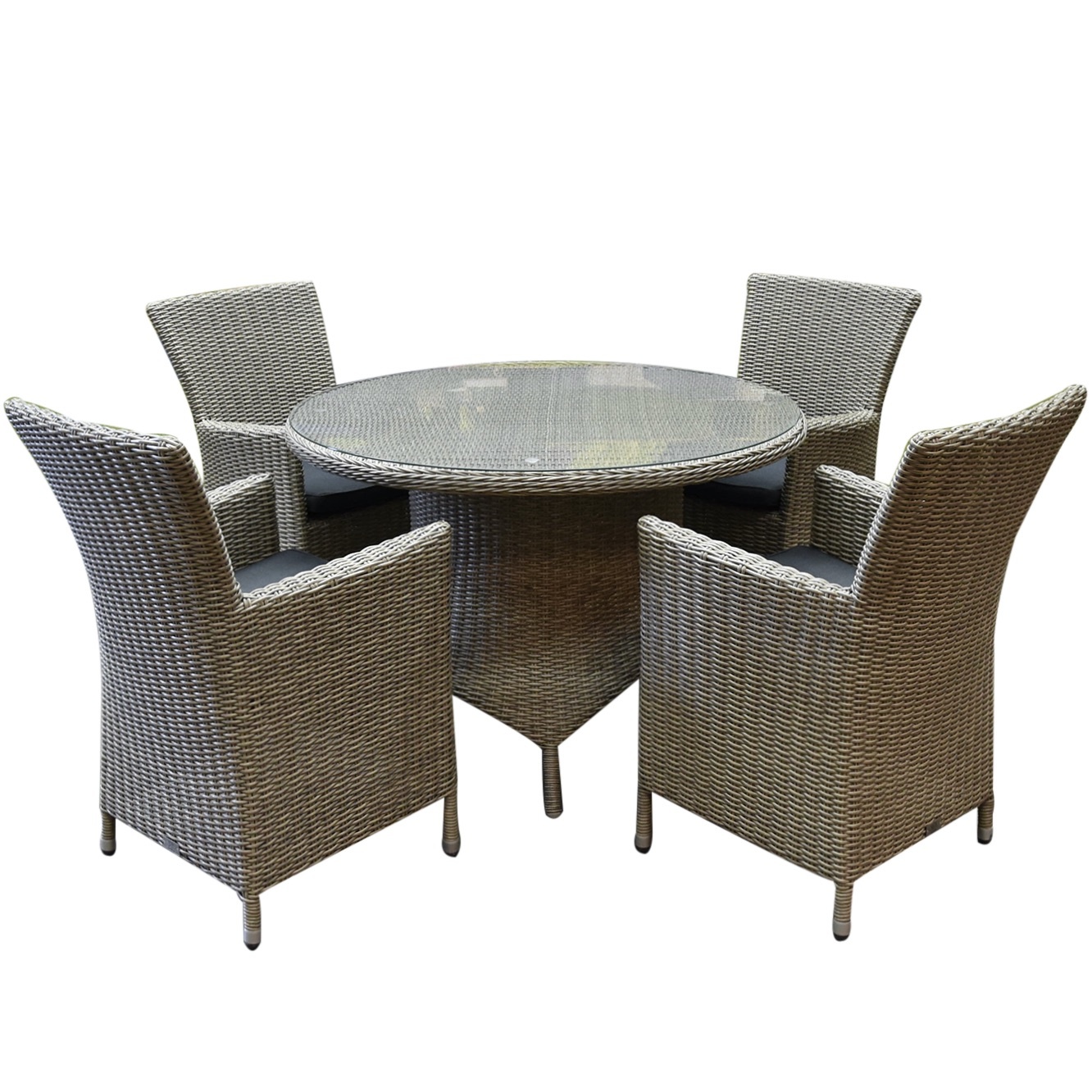 AVH-Collectie Capri Riccione dining tuinset 110 cm rond 5-delig grijs