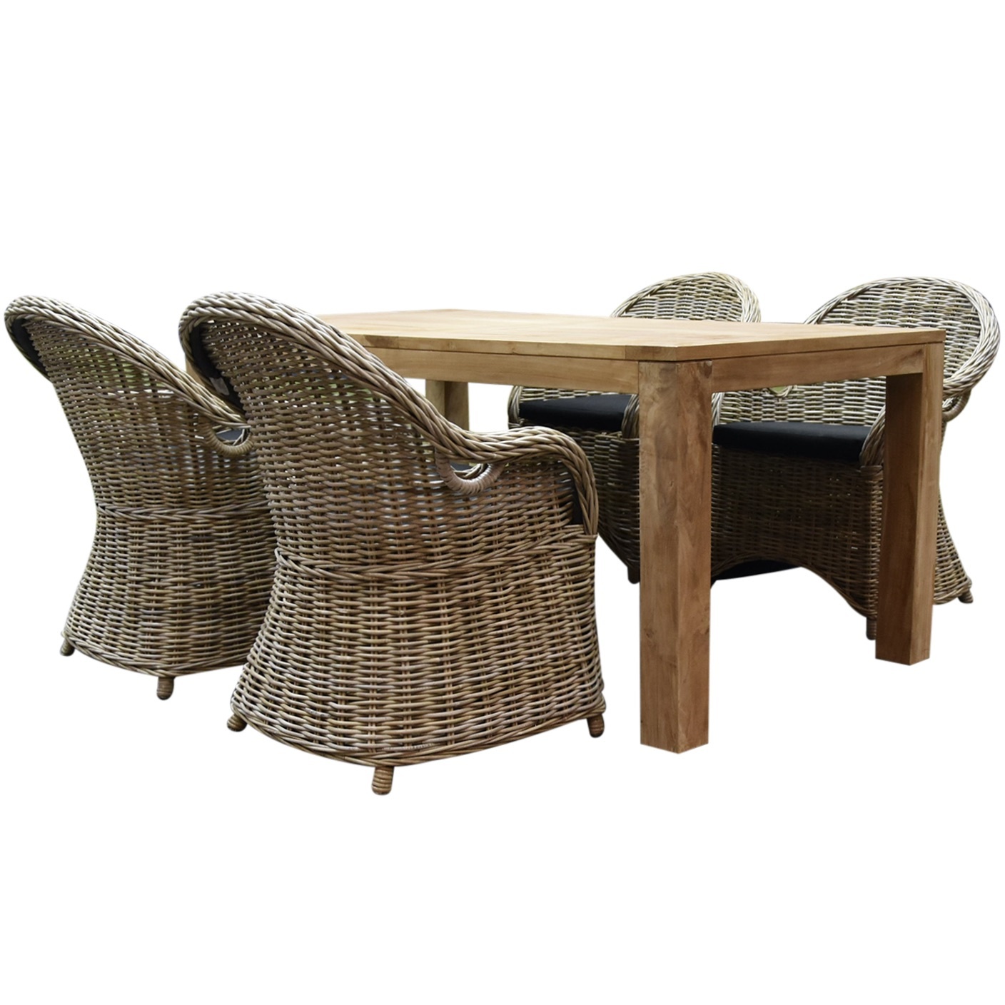 AVH-Collectie Macau Krista dining tuinset 180x95xH77.5 cm 5-delig rotan