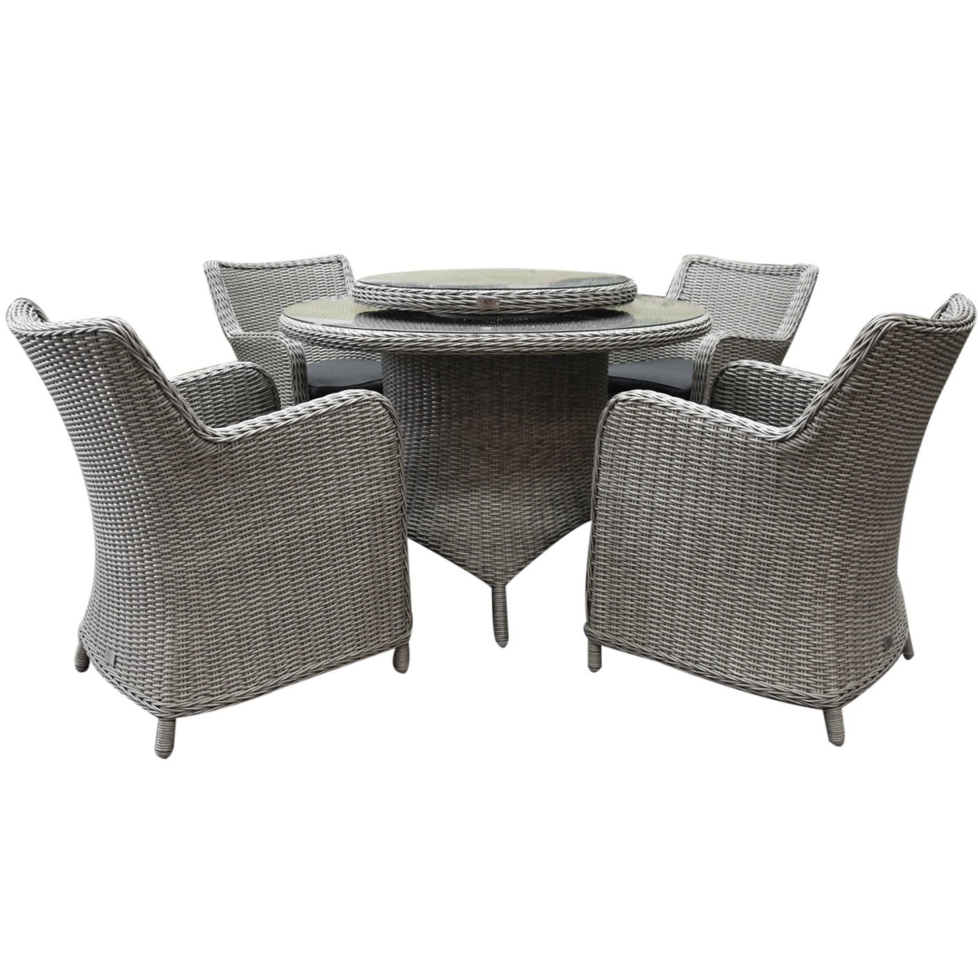 AVH-Collectie Bilbao Riccione dining tuinset 110 cm rond 6-delig grijs