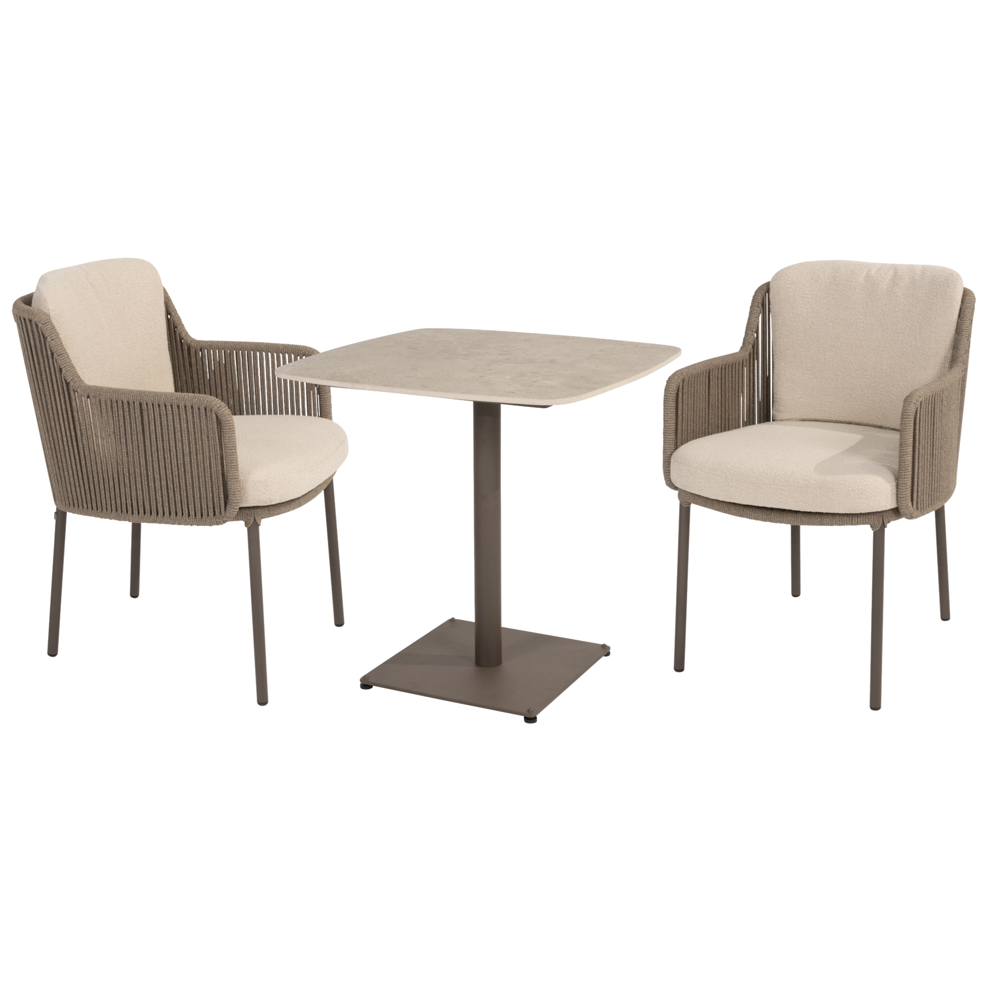 4 Seasons Outdoor Vermont Bernini dining set 75x75xH75 cm 3 delig keramisch terre 