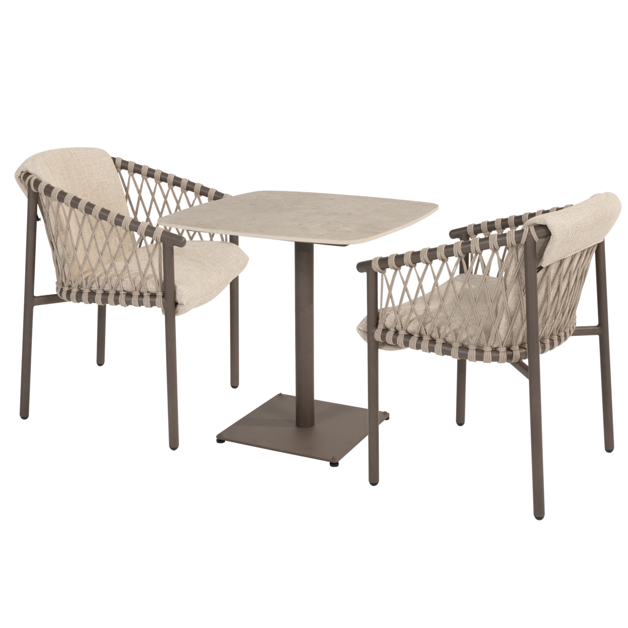 4 Seasons Outdoor Vermont Allora dining set 75x75xH75 cm 3 delig keramisch terre 