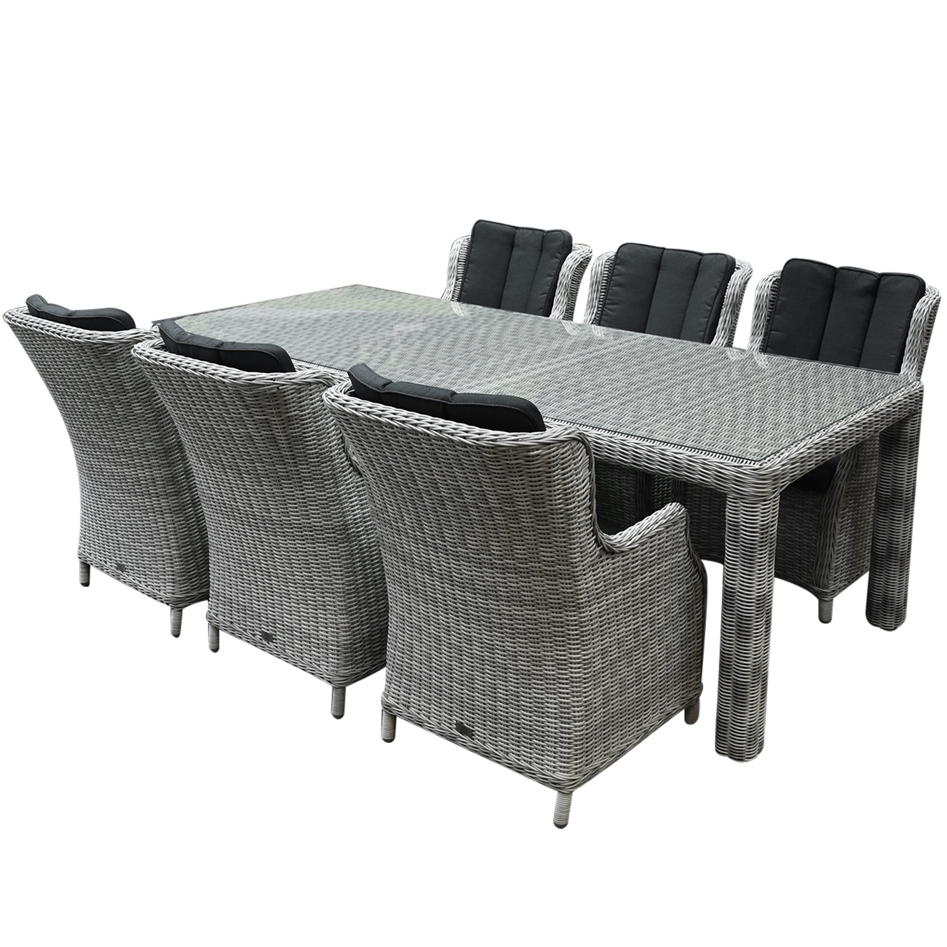 AVH-Collectie Darwin Bergamo dining tuinset 240x100xH75 cm wit