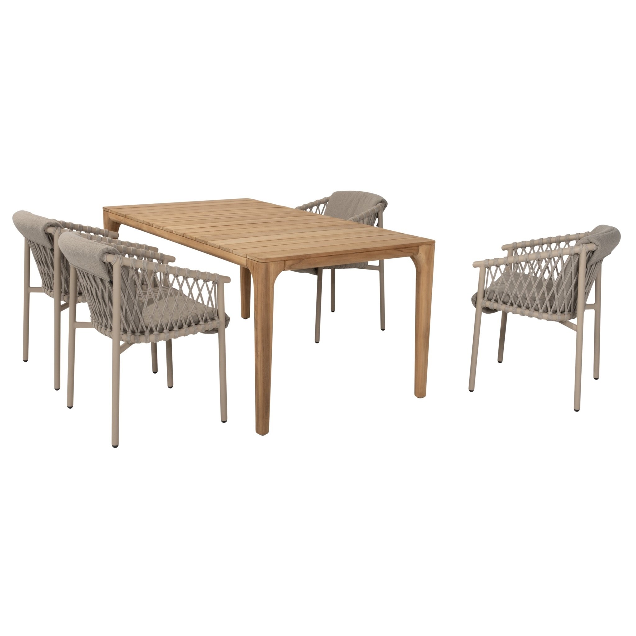 4 Seasons Outdoor Liam Allora dining tuinset 180x100xH75 cm 7-delig latte teak 