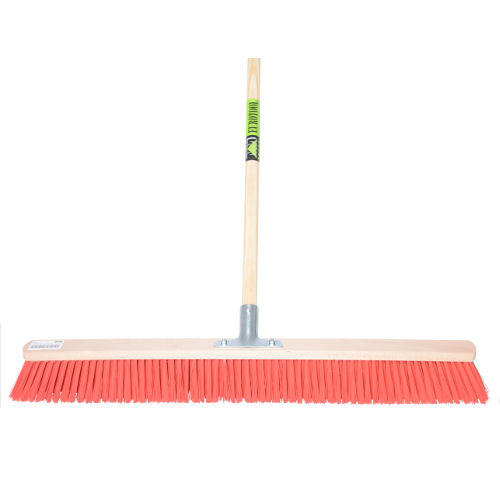 MM Eurotool Bezem 80cm, rood nylon +stokhouder -MM- +steel 150cm