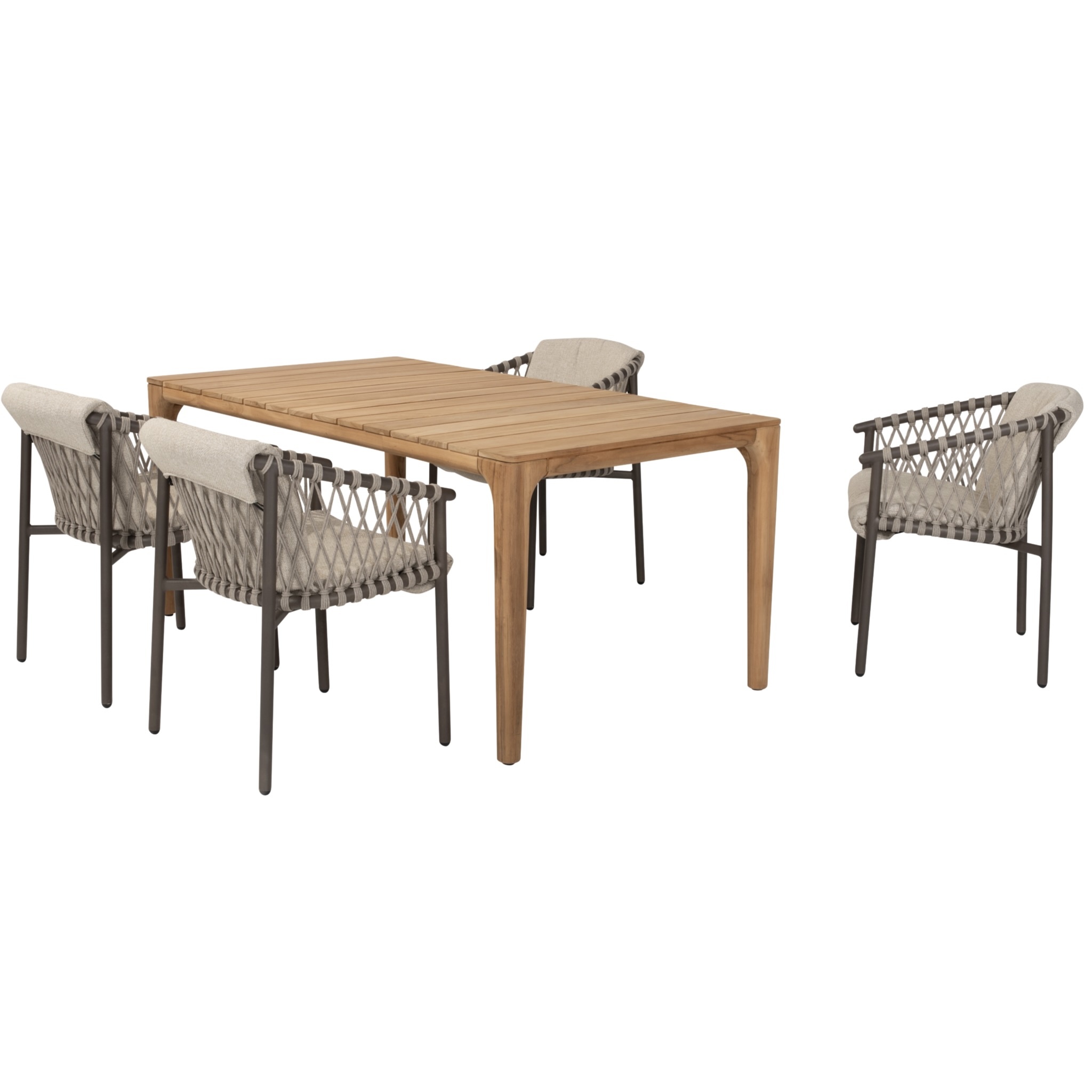 4 Seasons Outdoor Liam Allora dining tuinset 180x100xH75 cm 7-delig terre teak 