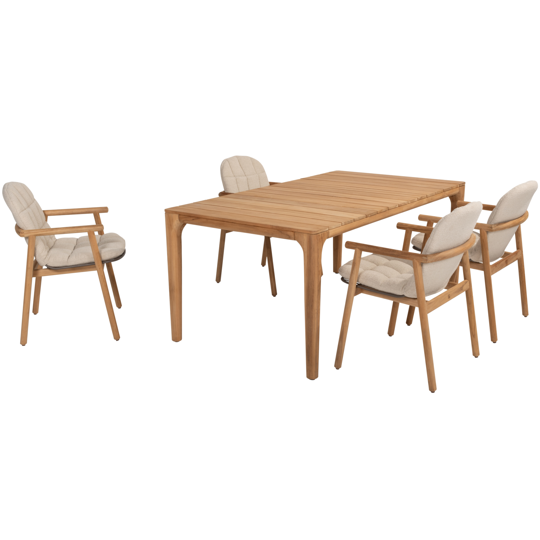 4 Seasons Outdoor Liam Samos dining tuinset 5 delig 180x100xH75 cm  teak terre 