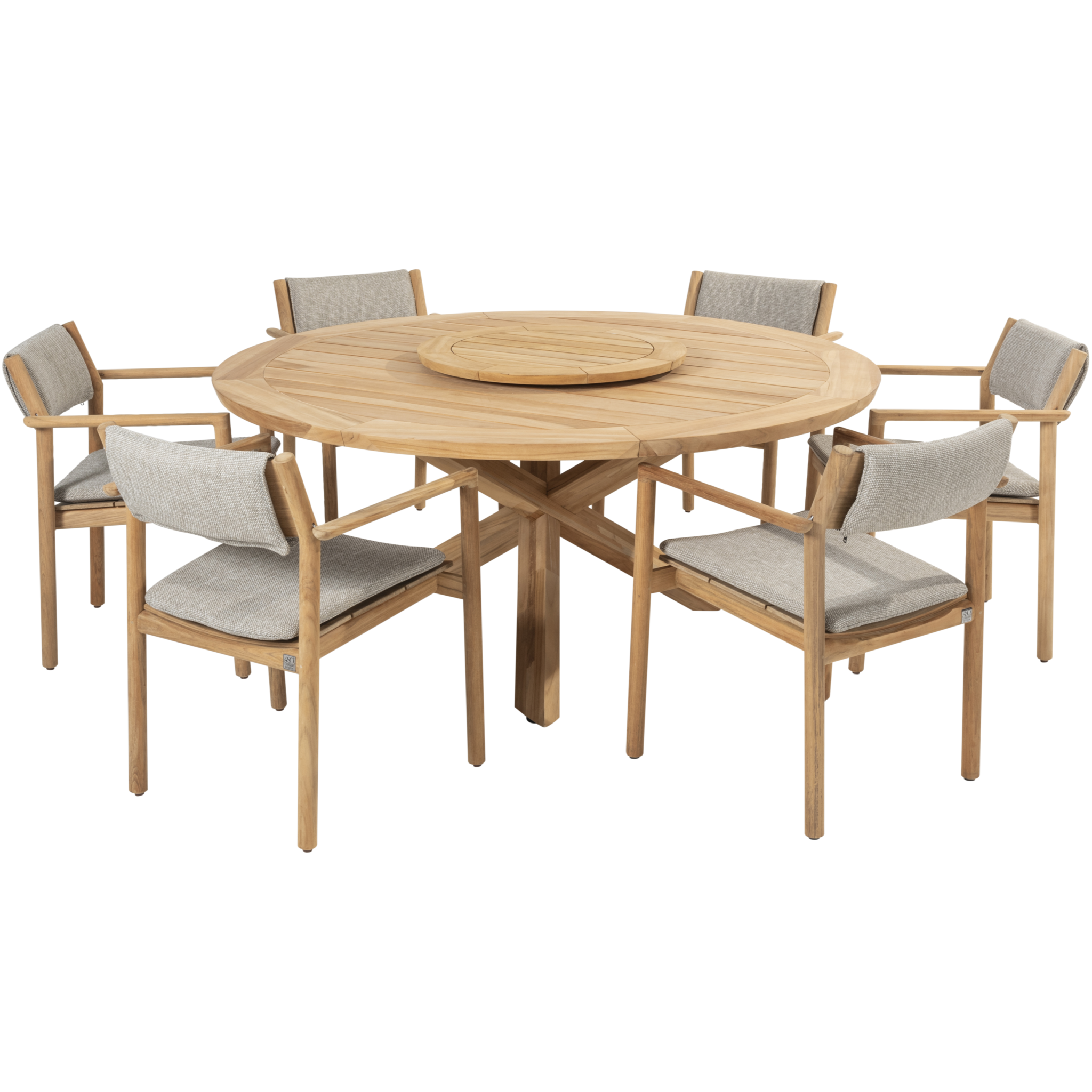 4 Seasons Outdoor Prado Levi dining tuinset 8 delig 160 cm rond teak 