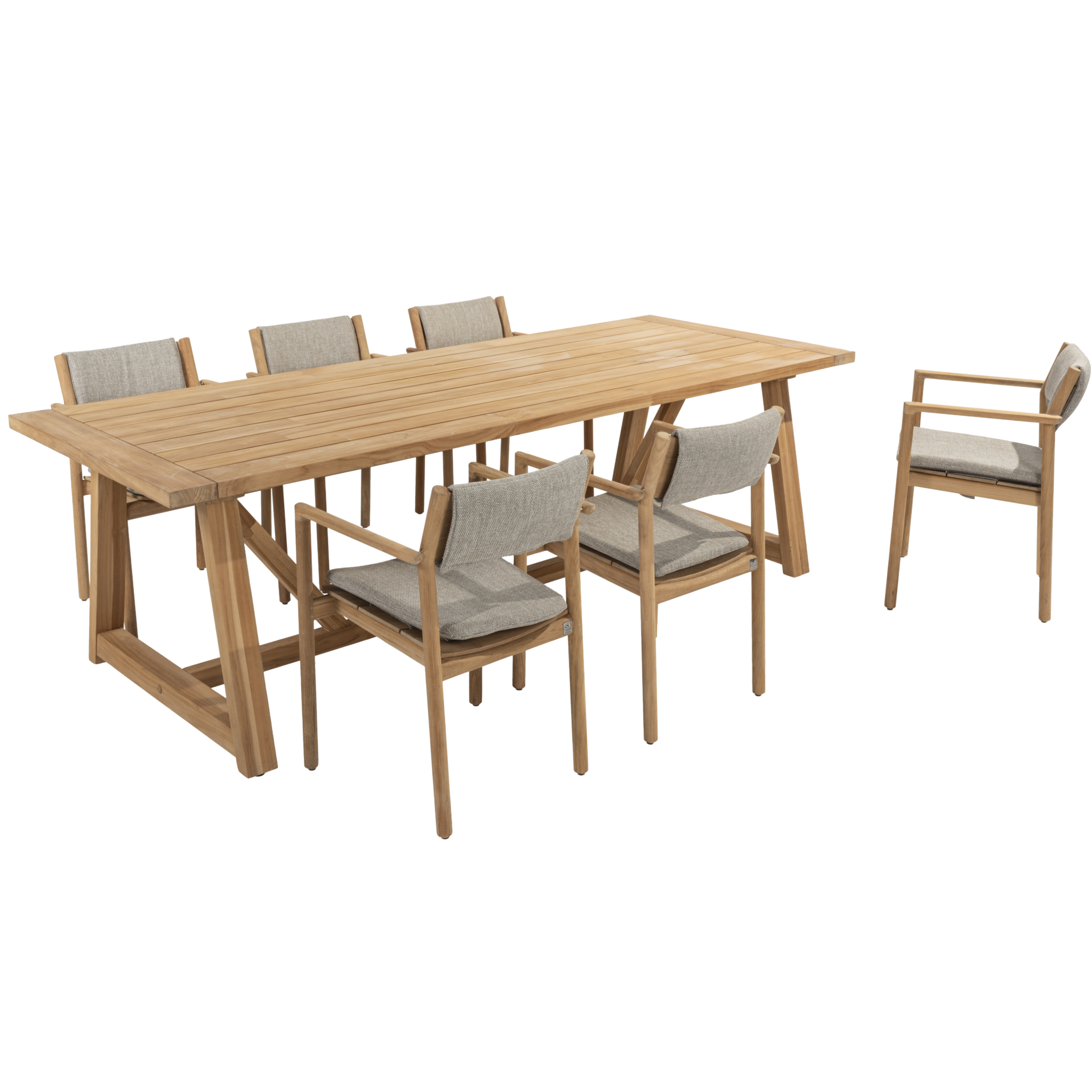 4 Seasons Outdoor Noah Levi dining tuinset 7 delig 260x100xH75 cm teak 