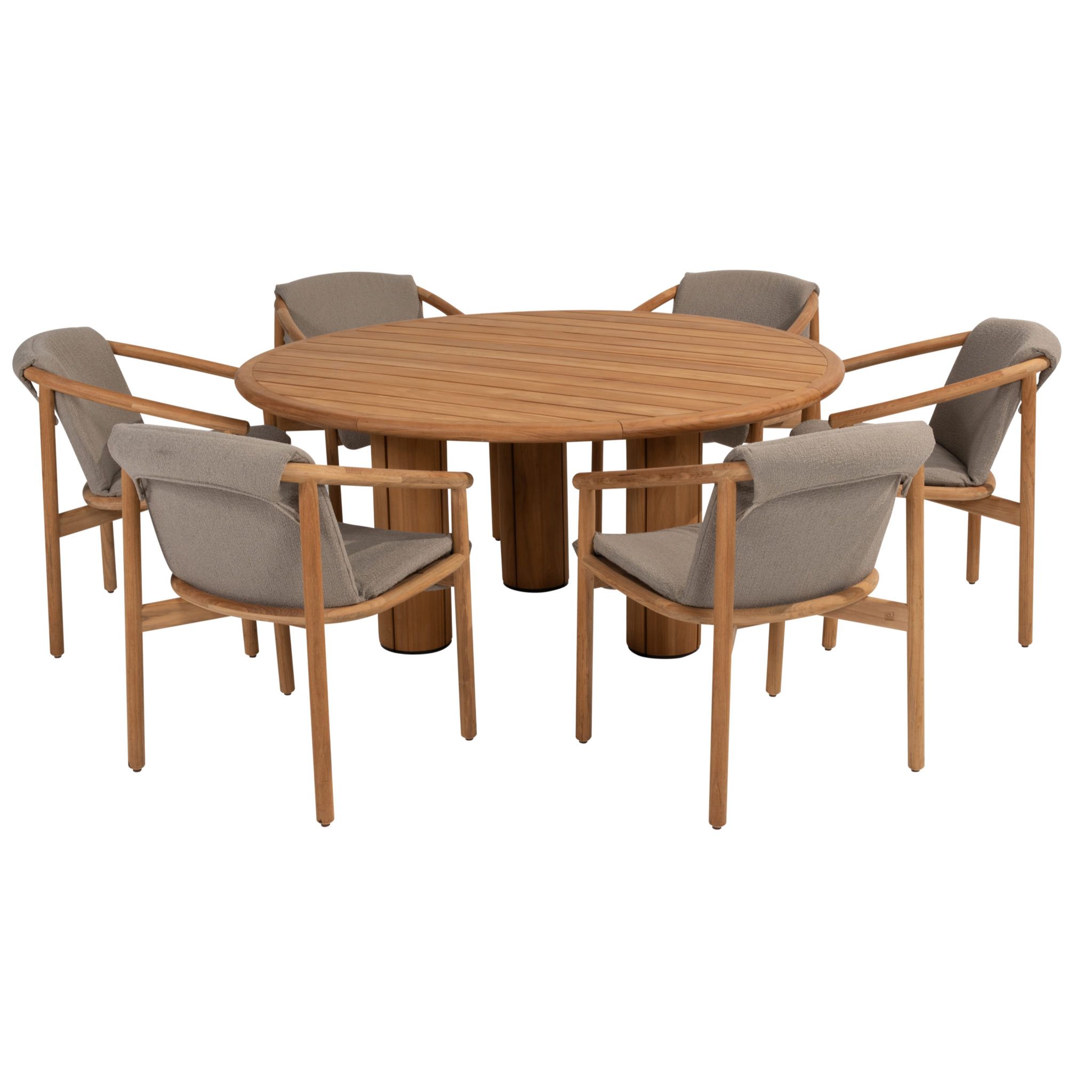 4 Seasons Outdoor Corsica Tess dining tuinset 7 delig 160 cm rond teak 