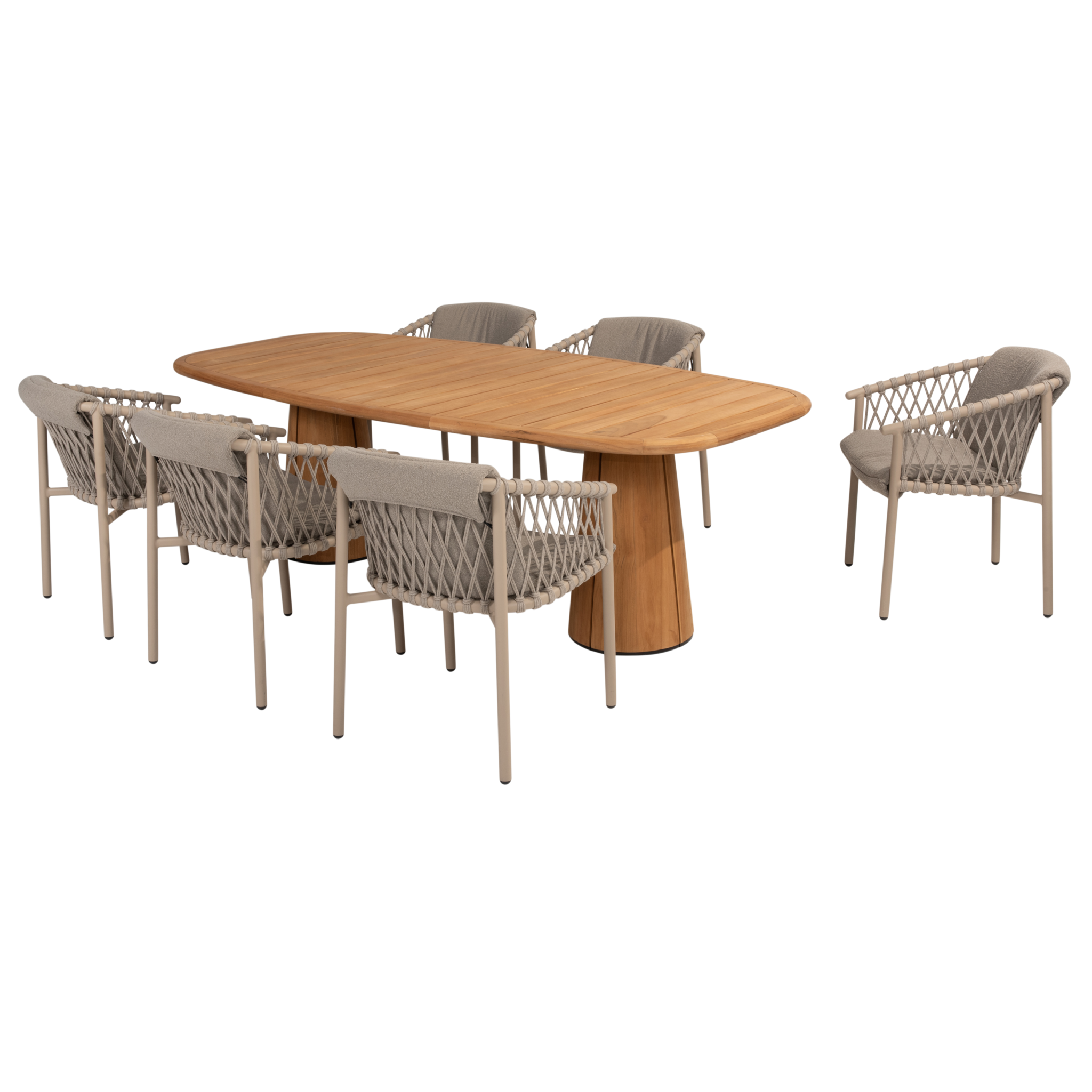 4 Seasons Outdoor Capri Allora dining tuinset 240x110xH75 cm 7 delig teak latte 