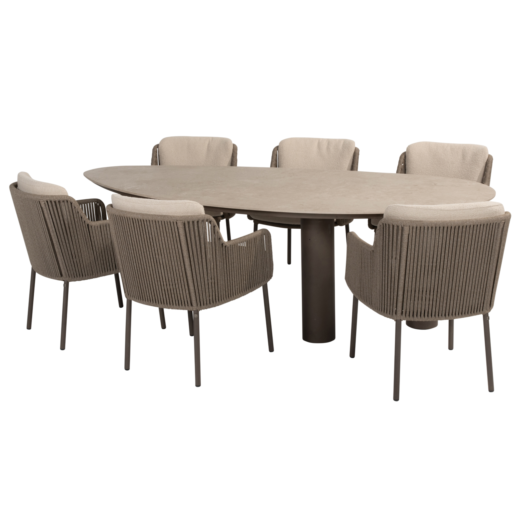 4 Seasons Outdoor Arizona Bernini dining tuinset 240x130xH75 cm 7-delig keramiek terre 