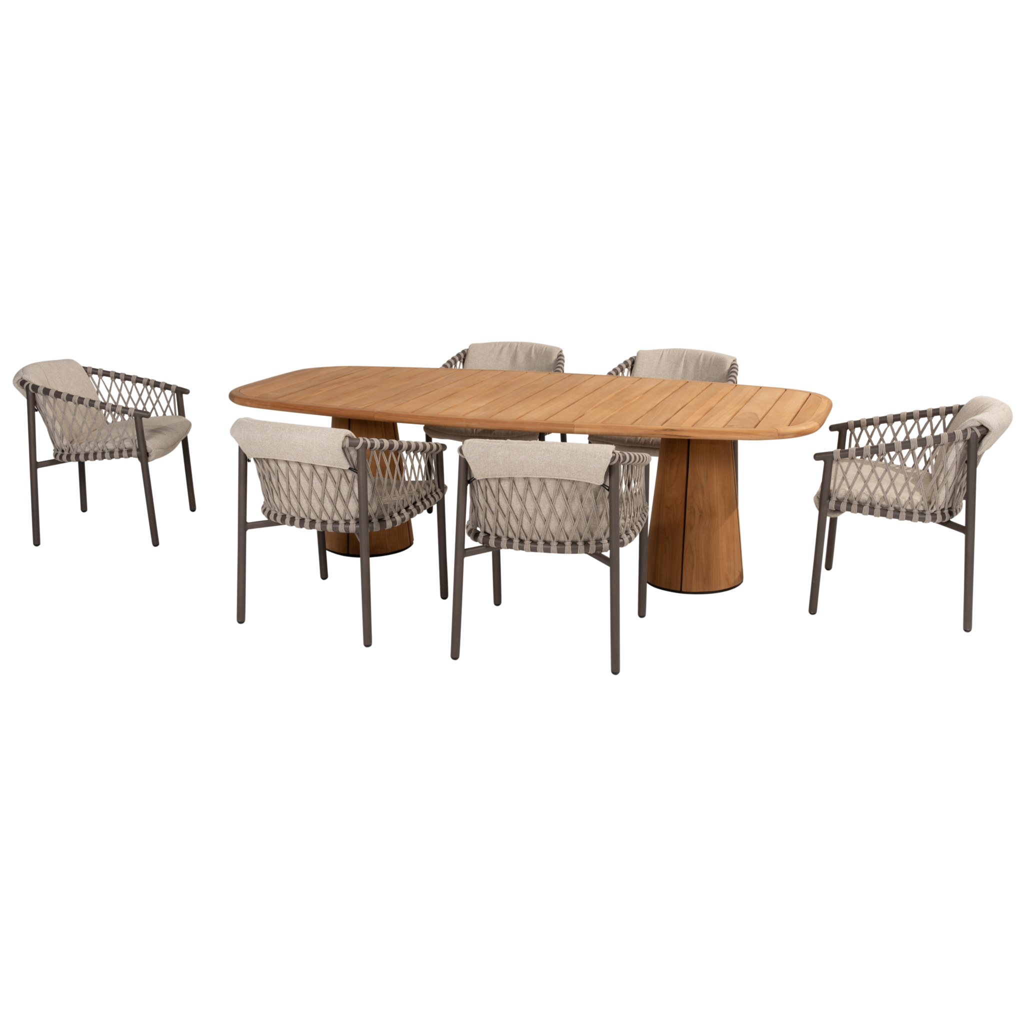 4 Seasons Outdoor Capri Allora dining tuinset 240x110xH75 cm 7 delig teak terre 