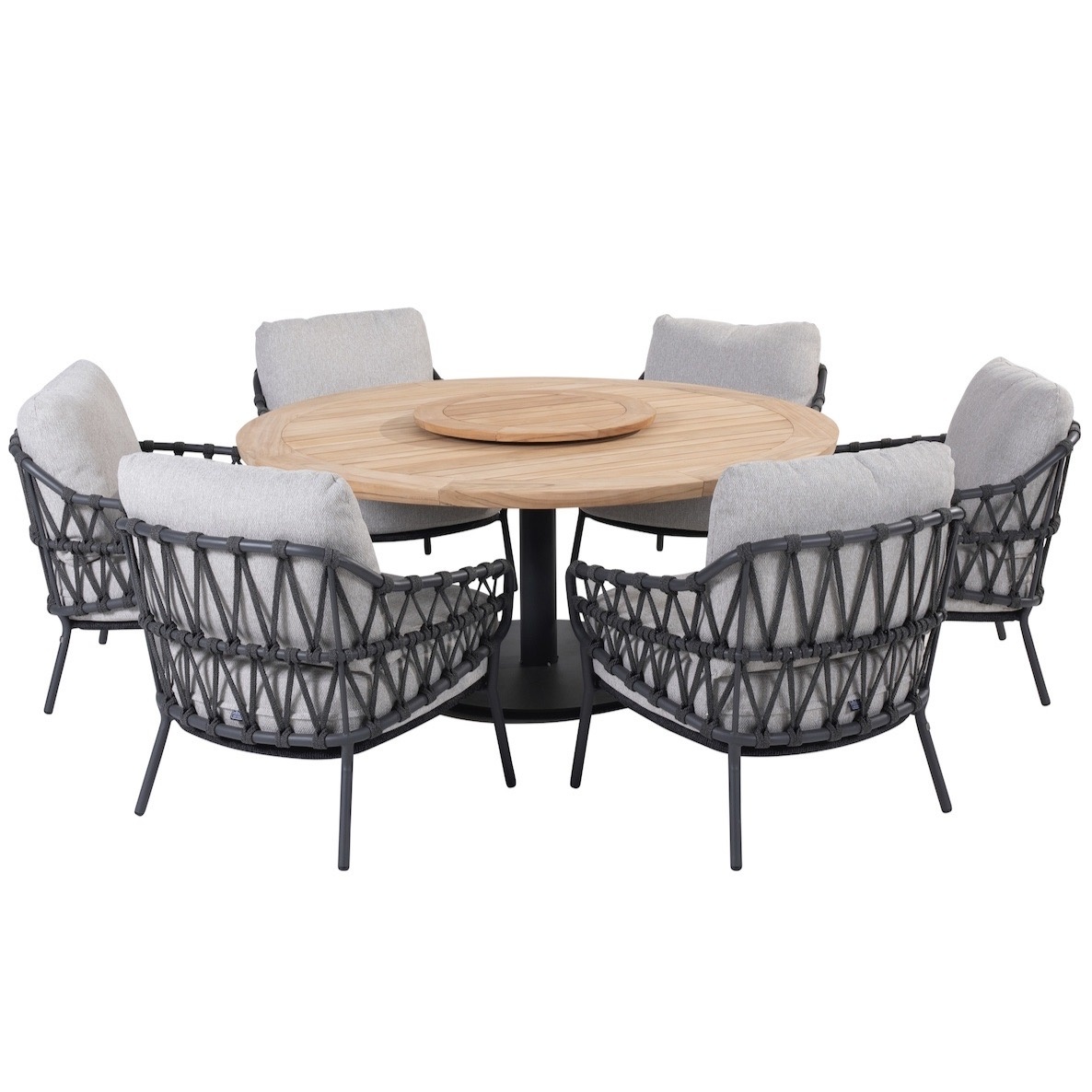 4 Seasons Outdoor Saba Calpi low dining tuinset 8 delig 160 cm rond 