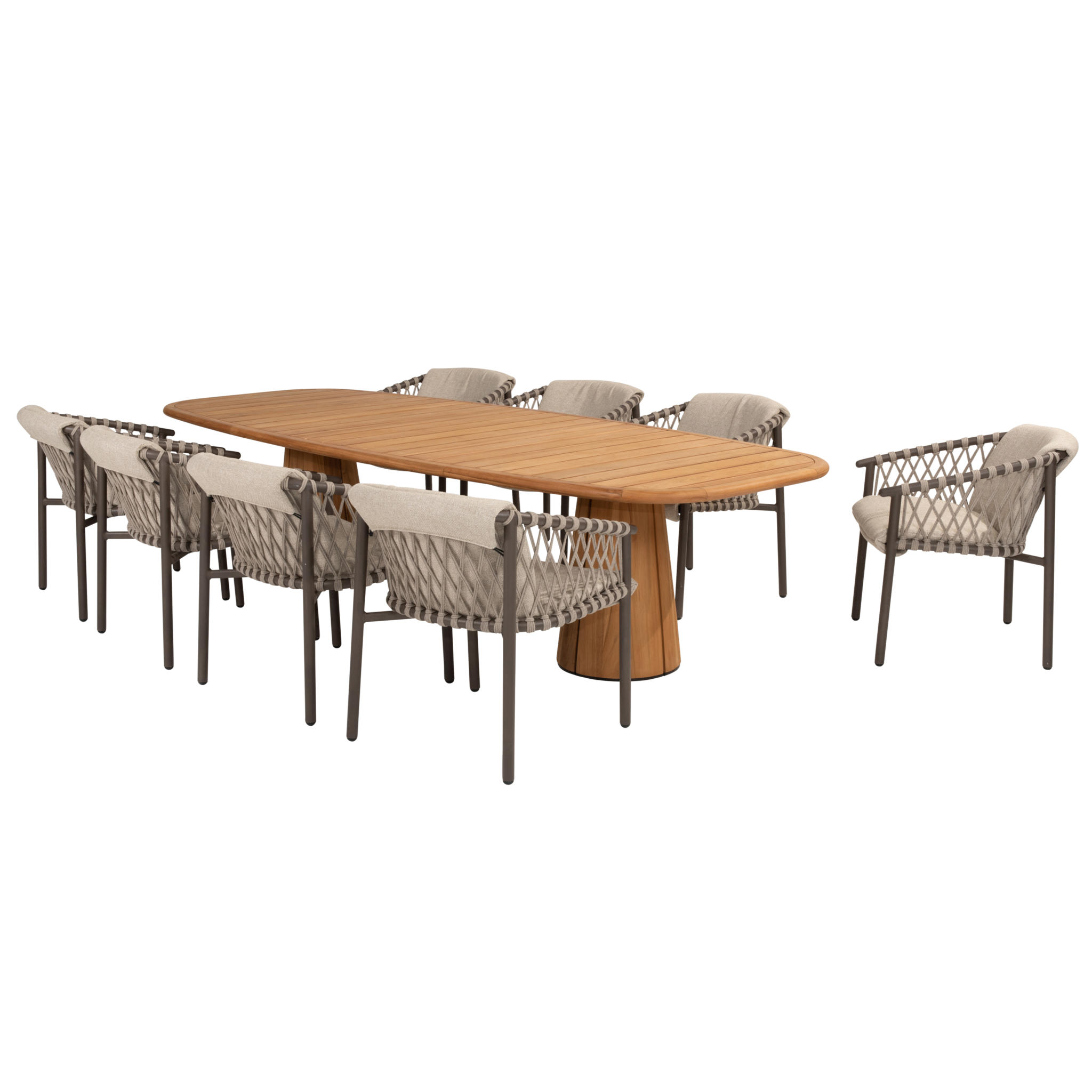 4 Seasons Outdoor Capri Allora dining tuinset 280x110xH75 cm 9 delig teak terre 