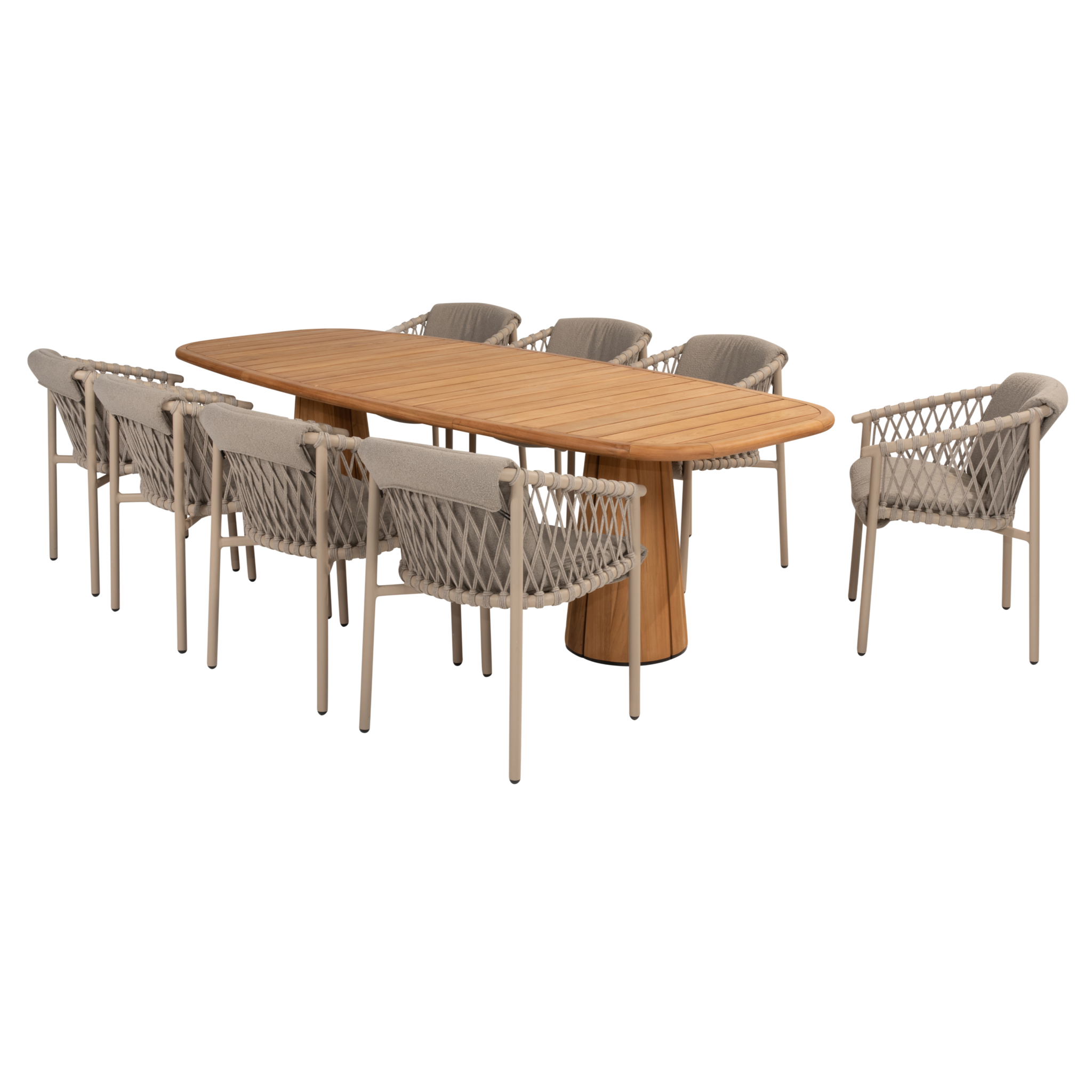 4 Seasons Outdoor Capri Allora dining tuinset 280x110xH75 cm 9 delig teak latte 