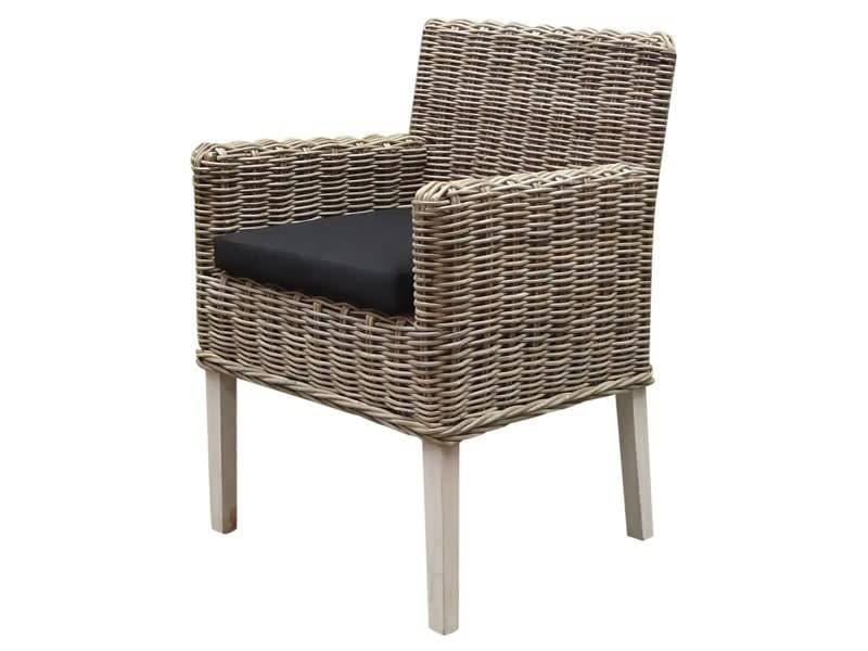 AVH-Collectie Reyhan dining tuinstoel naturel rotan - olefin black