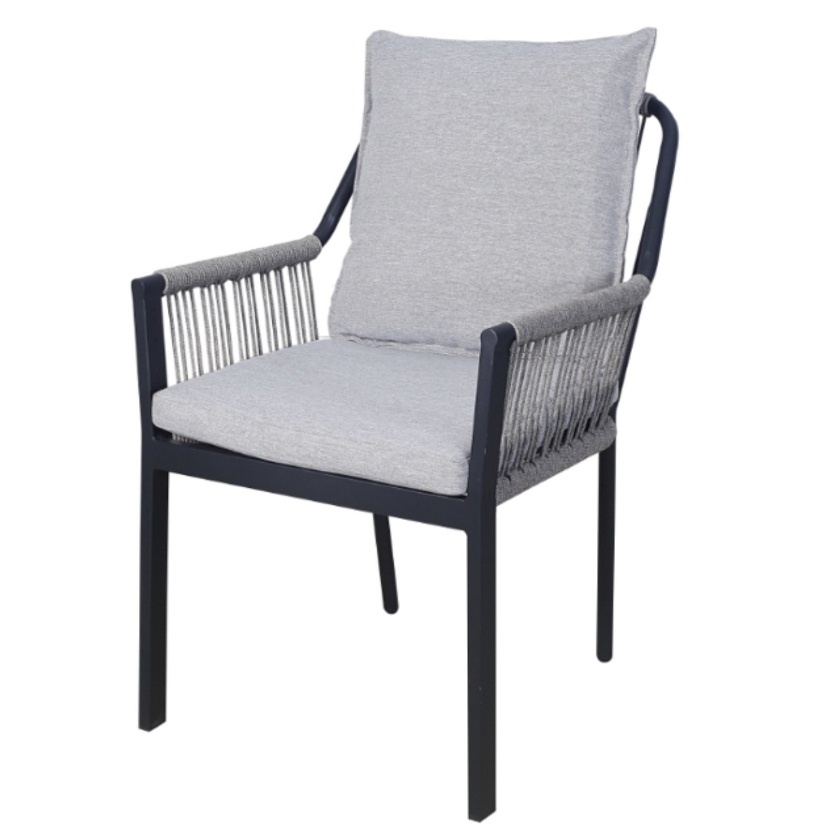 AVH-Collectie Fleur dining tuinstoel aluminium antraciet rope