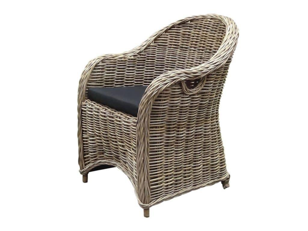 AVH-Collectie Barcelona dining tuinstoel naturel rotan - olefin black