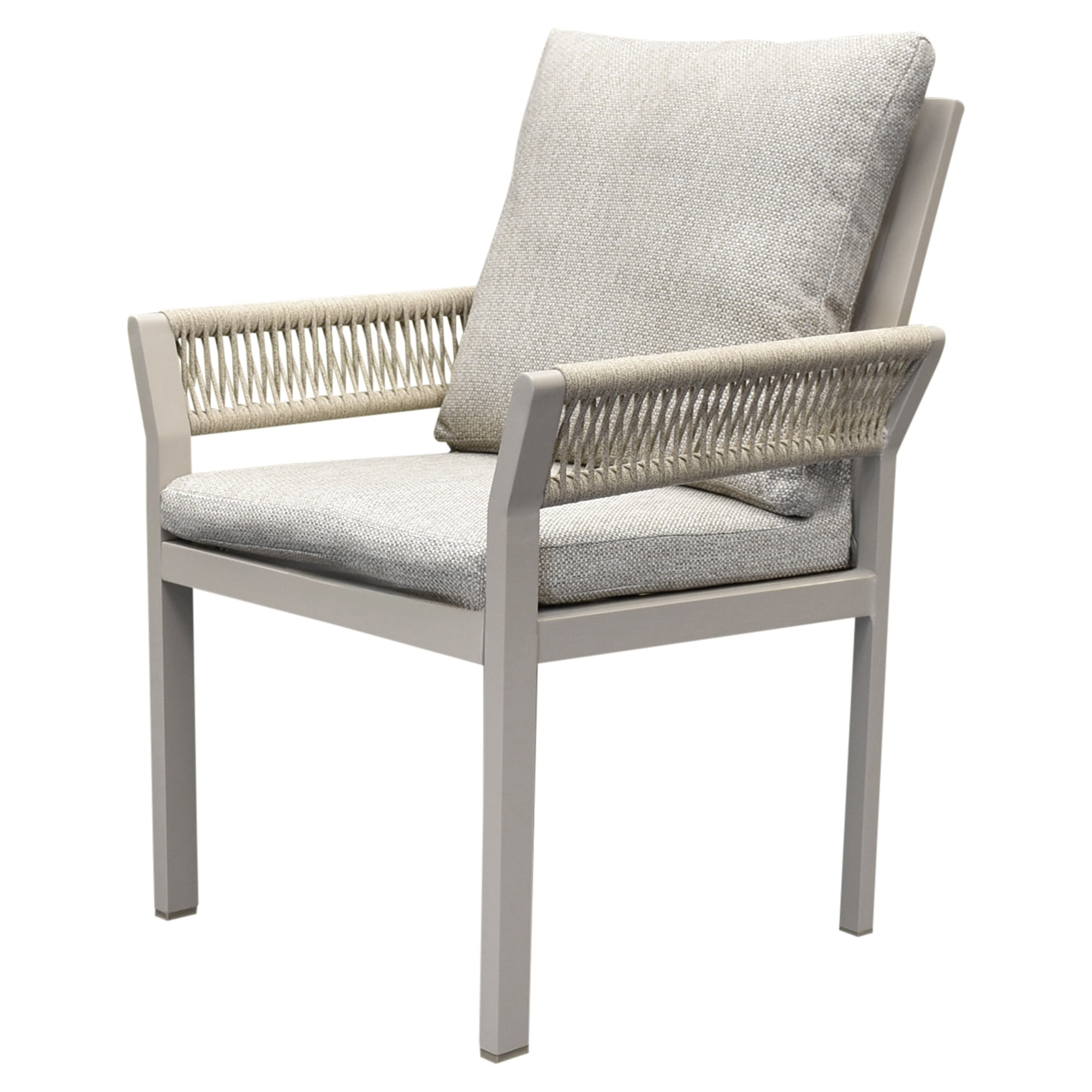 AVH-Collectie Saigon dining tuinstoel aluminium latte soft grey kussens