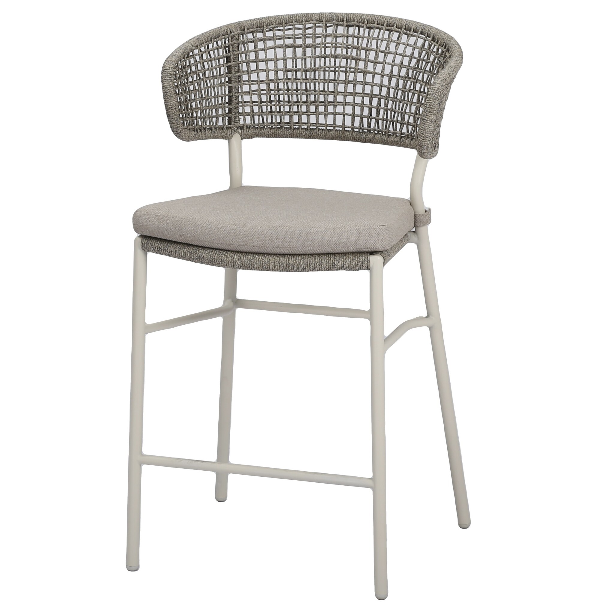 AVH-Collectie Modena barstoel natural sand rope aluminium stapelbaar