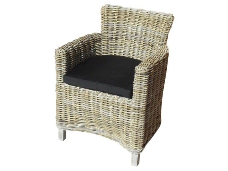 AVH-Collectie Liverno dining tuinstoel naturel rotan - olefin black