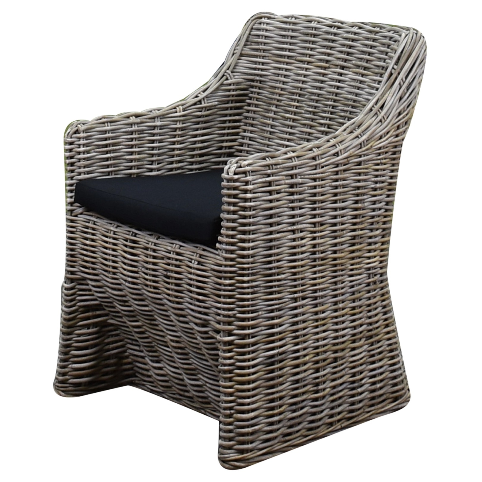 AVH-Collectie Kursi Louise dining tuinstoel naturel rotan - olefin black