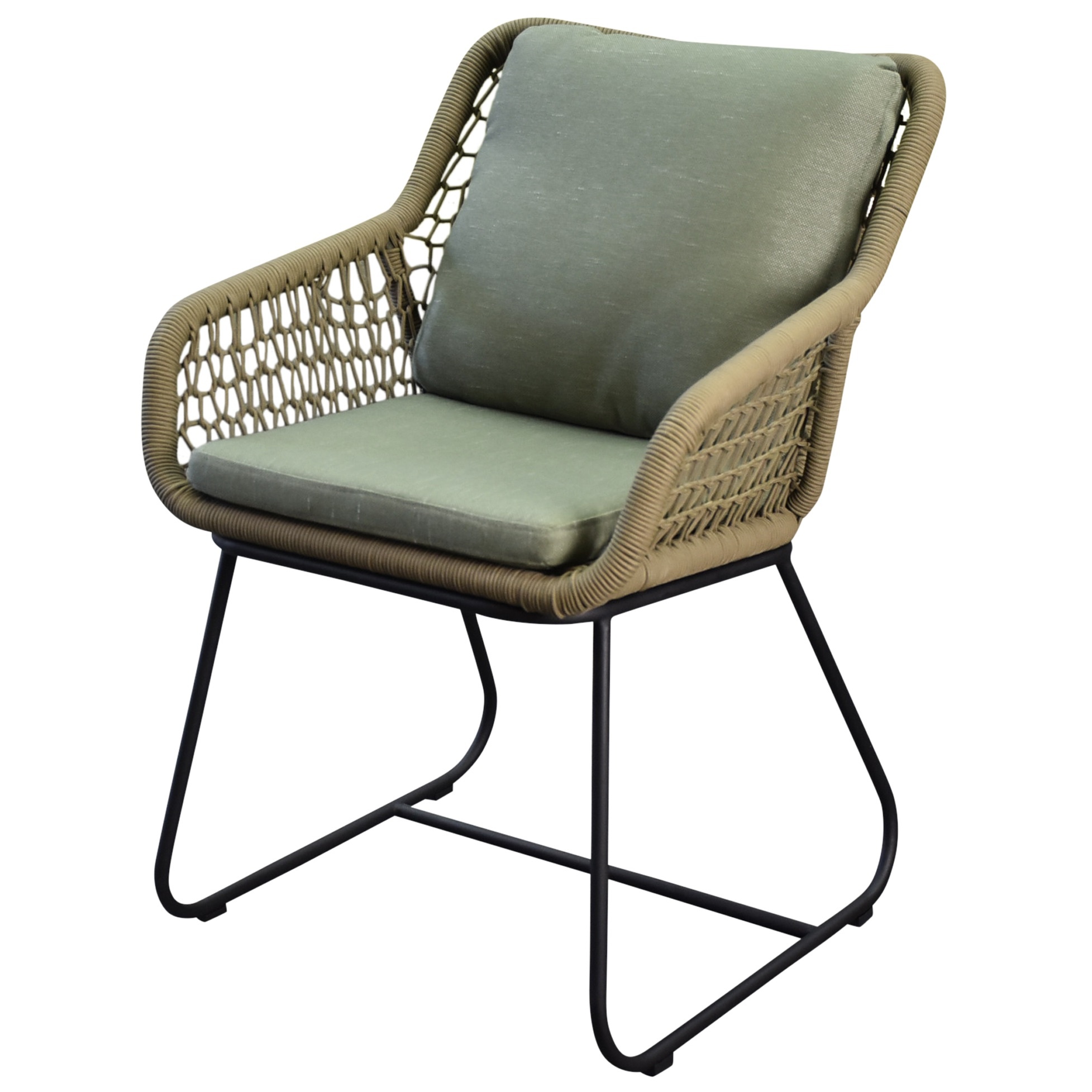 AVH-Collectie Savona dining tuinstoel rope olijf groen