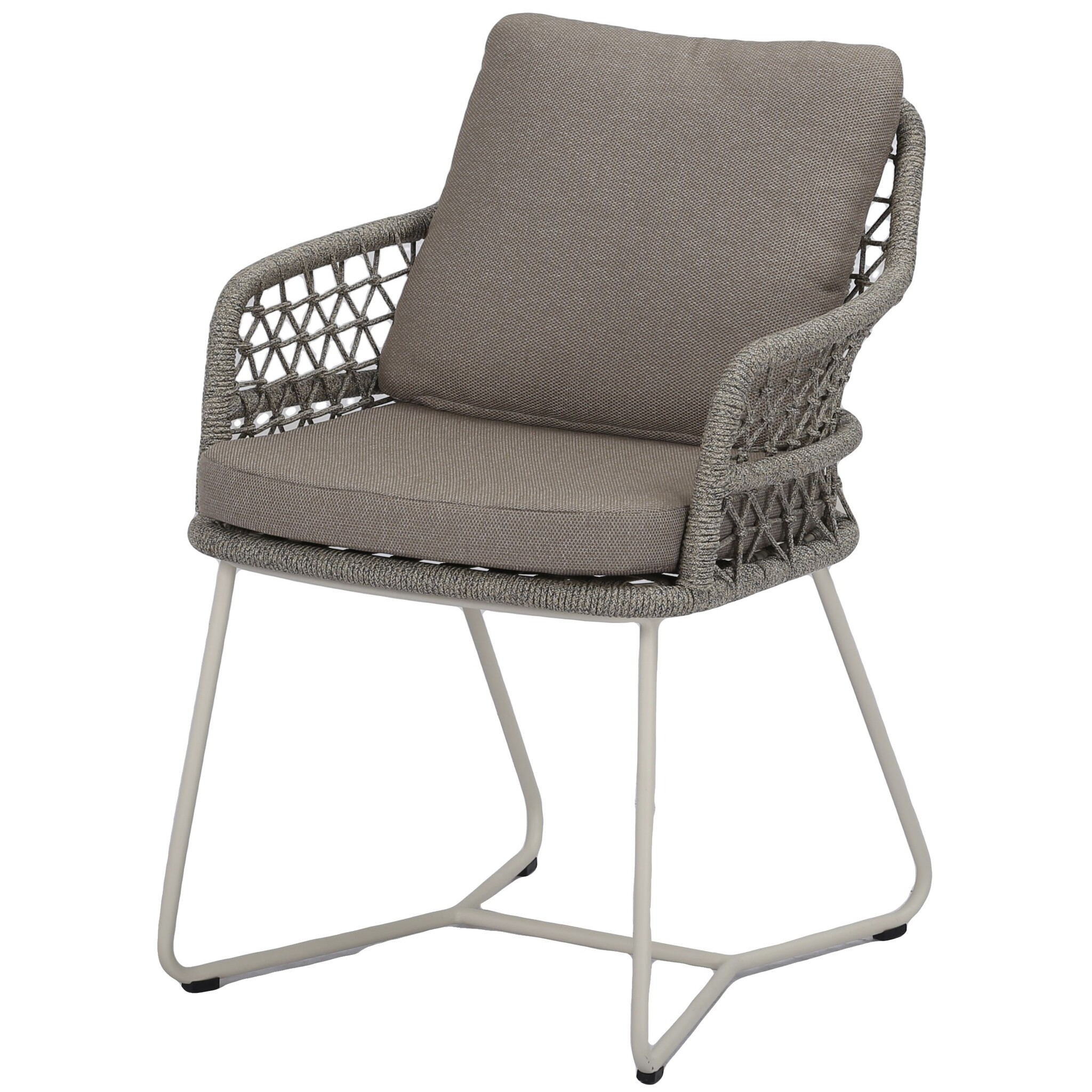 AVH-Collectie Taranto dining tuinstoel natural sand rope latte