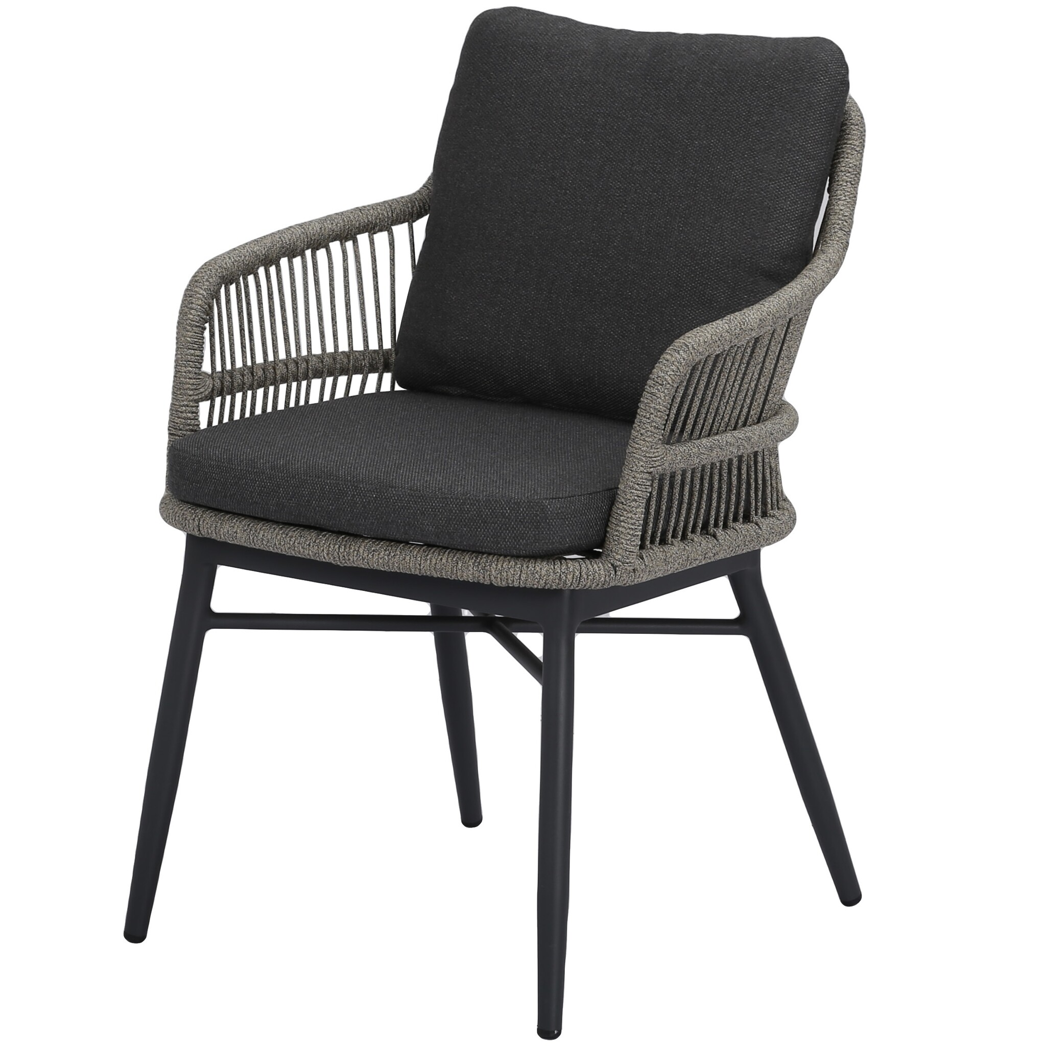 AVH-Collectie Catania dining tuinstoel rope zand antraciet aluminium