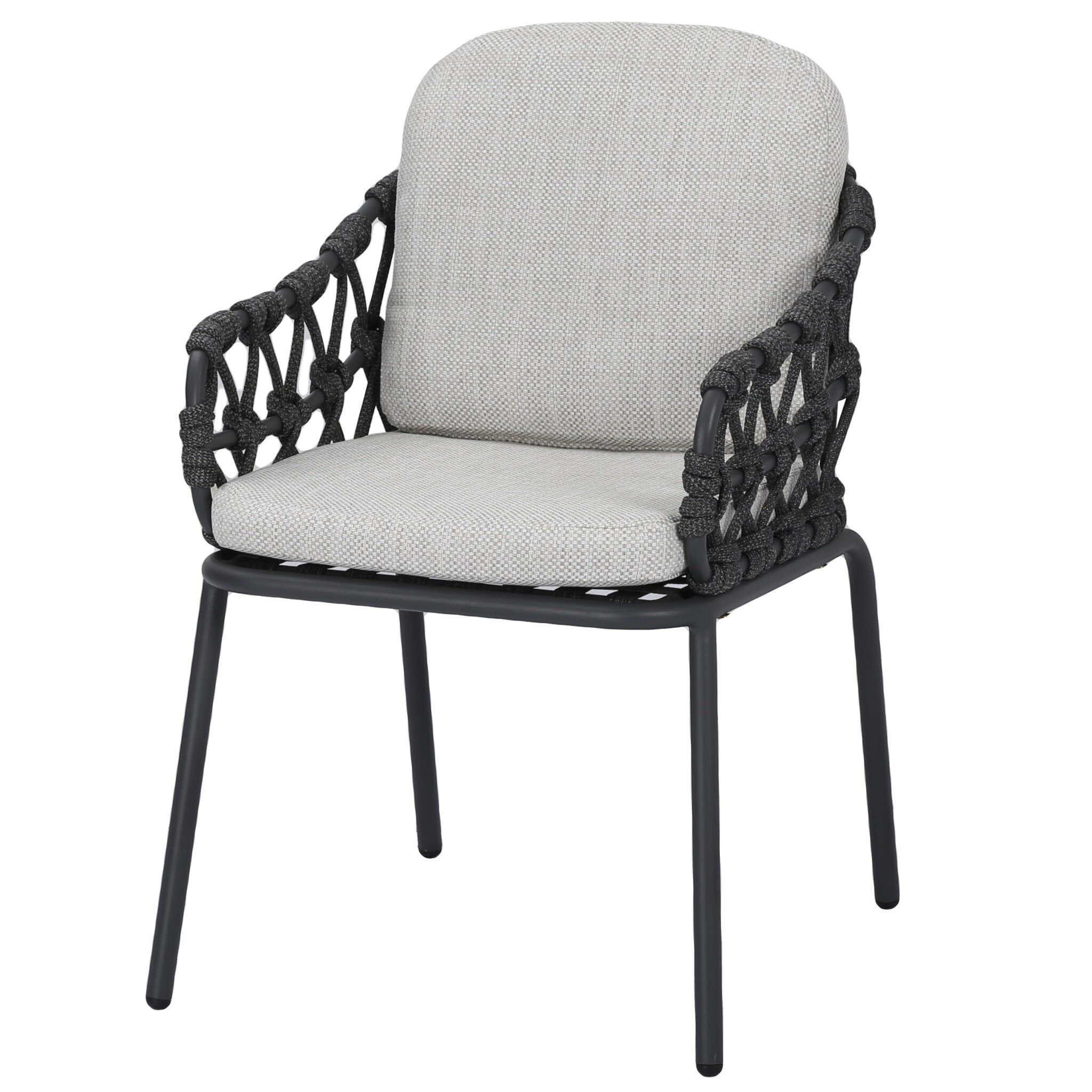 AVH-Collectie Matera dining tuinstoel antraciet rope