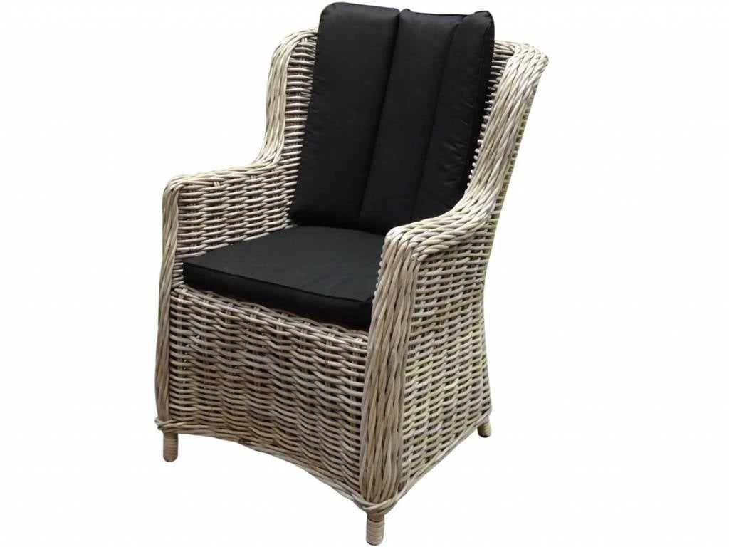 AVH-Collectie Darwin dining tuinstoel naturel rotan - olefin black
