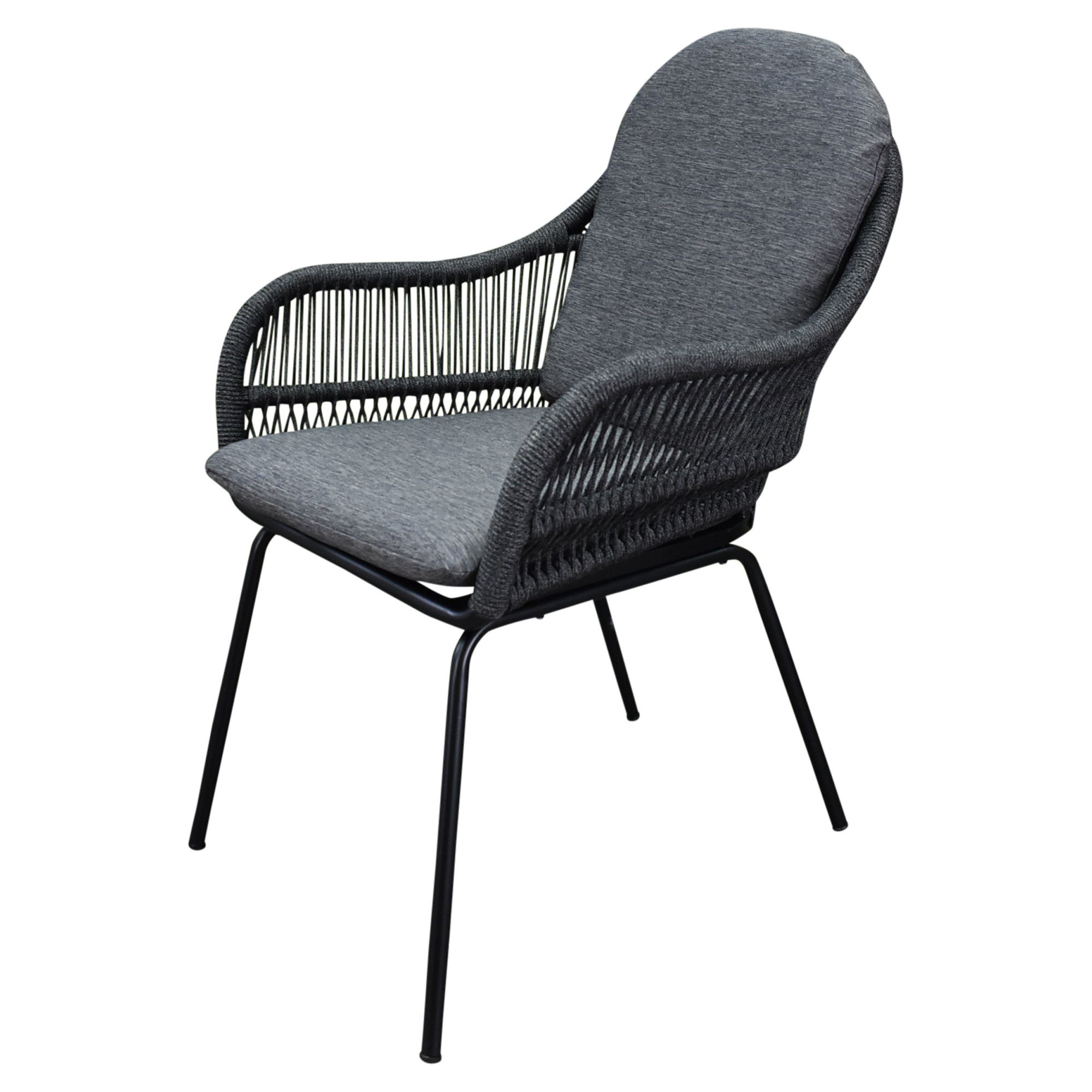 AVH-Collectie Florence dining tuinstoel zwart rope