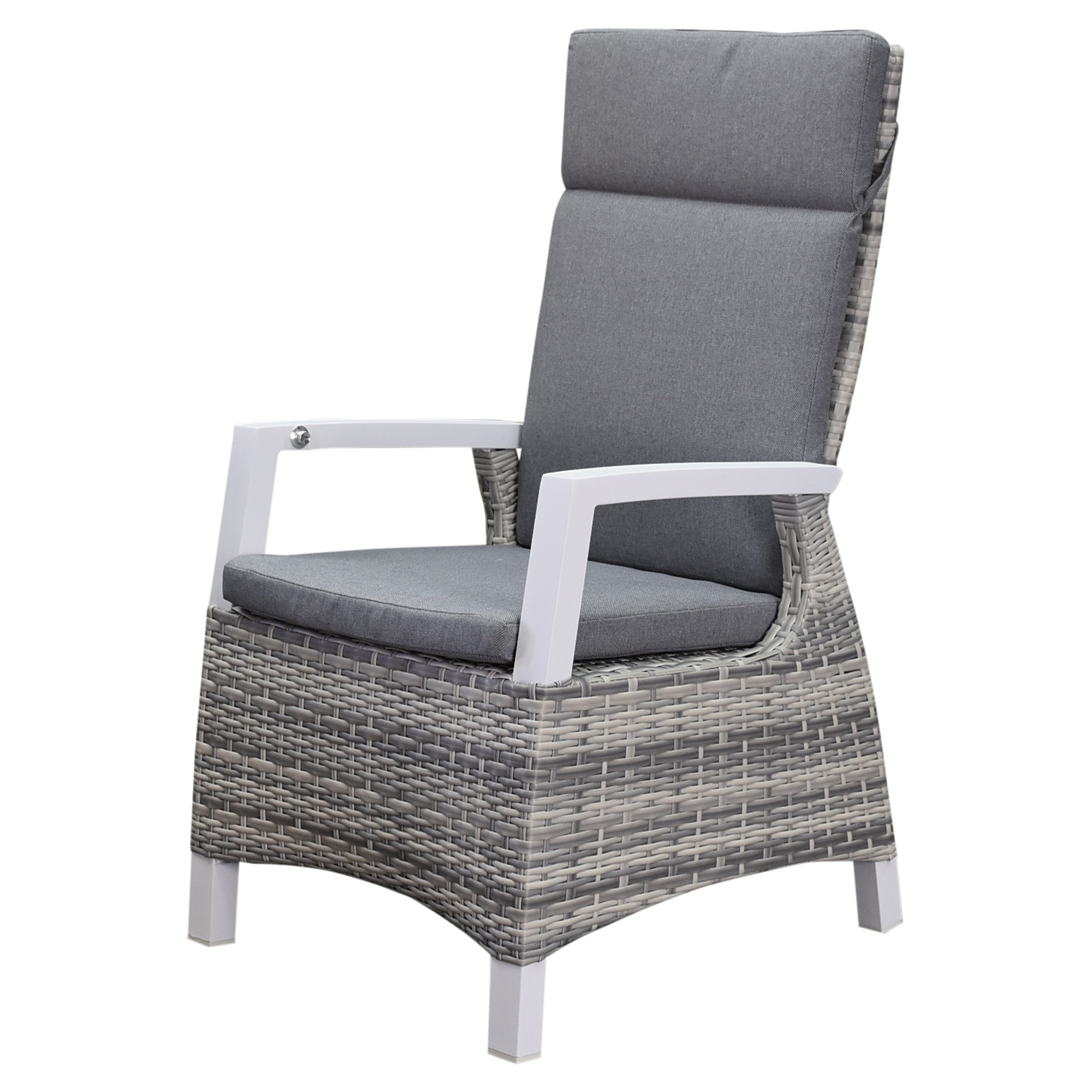 AVH-Collectie Tunis dining tuinstoel verstelbaar wit wicker aluminium
