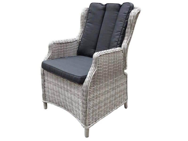 AVH-Collectie Darwin verstelbare dining tuinstoel wit-grijs