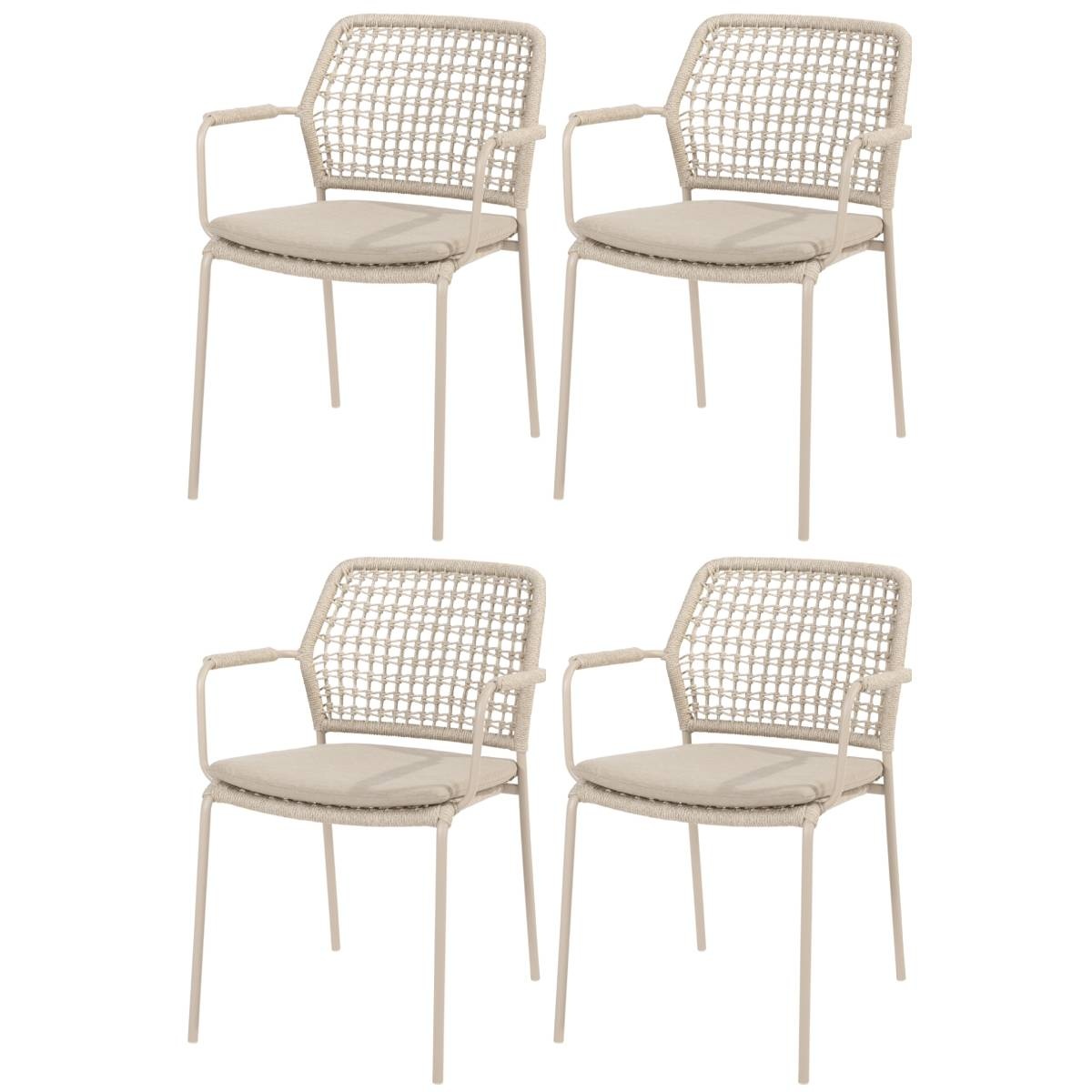 4 Seasons Outdoor Barista dining tuinstoel stapelbaar latte Taste 4SO set van 4