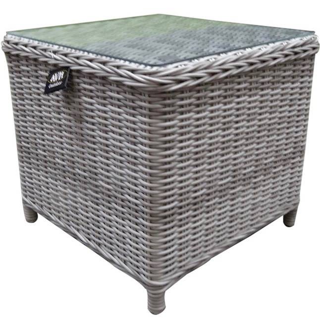 AVH-Collectie Toscane XL bijzettafel 50x50xH46 cm wit grijs