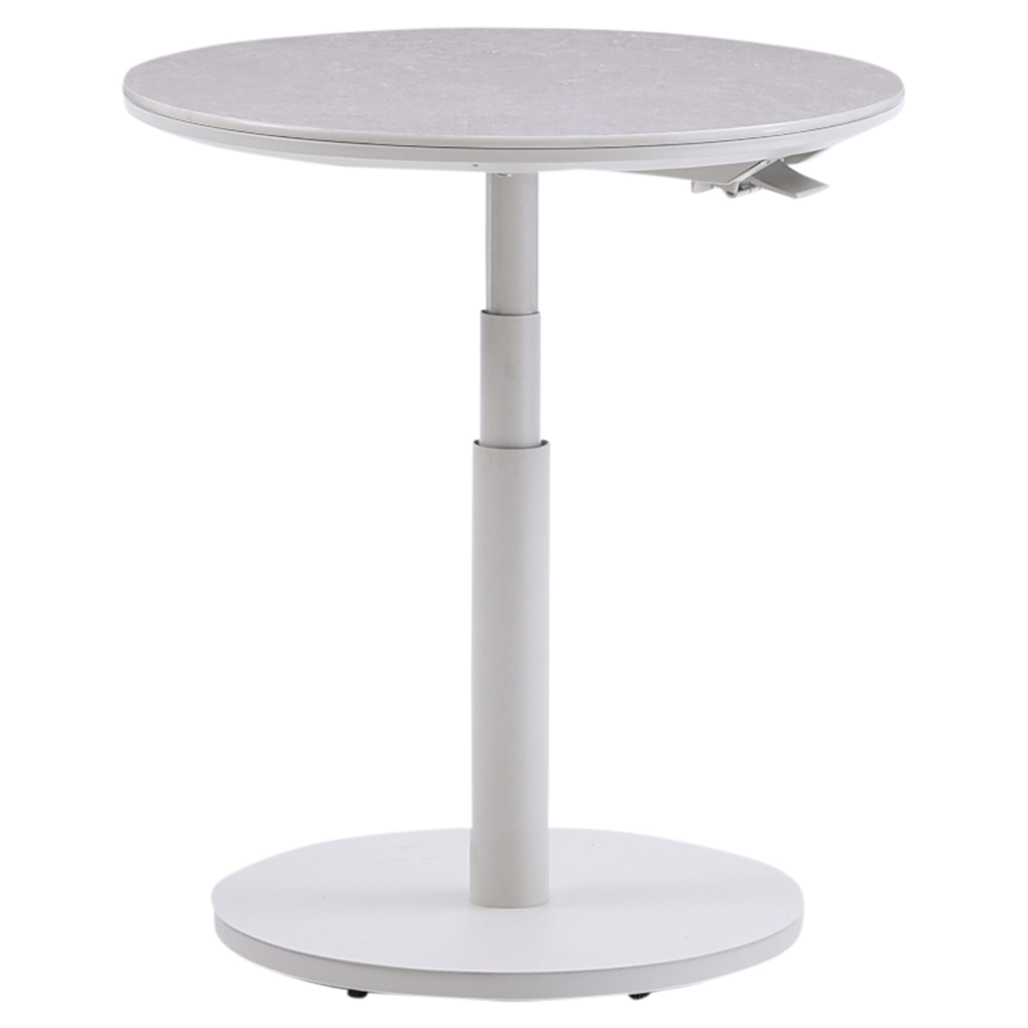 AVH-Collectie San Sebastian verstelbare bijzettafel 59xH45-65 cm rond aluminium sintered stone latte