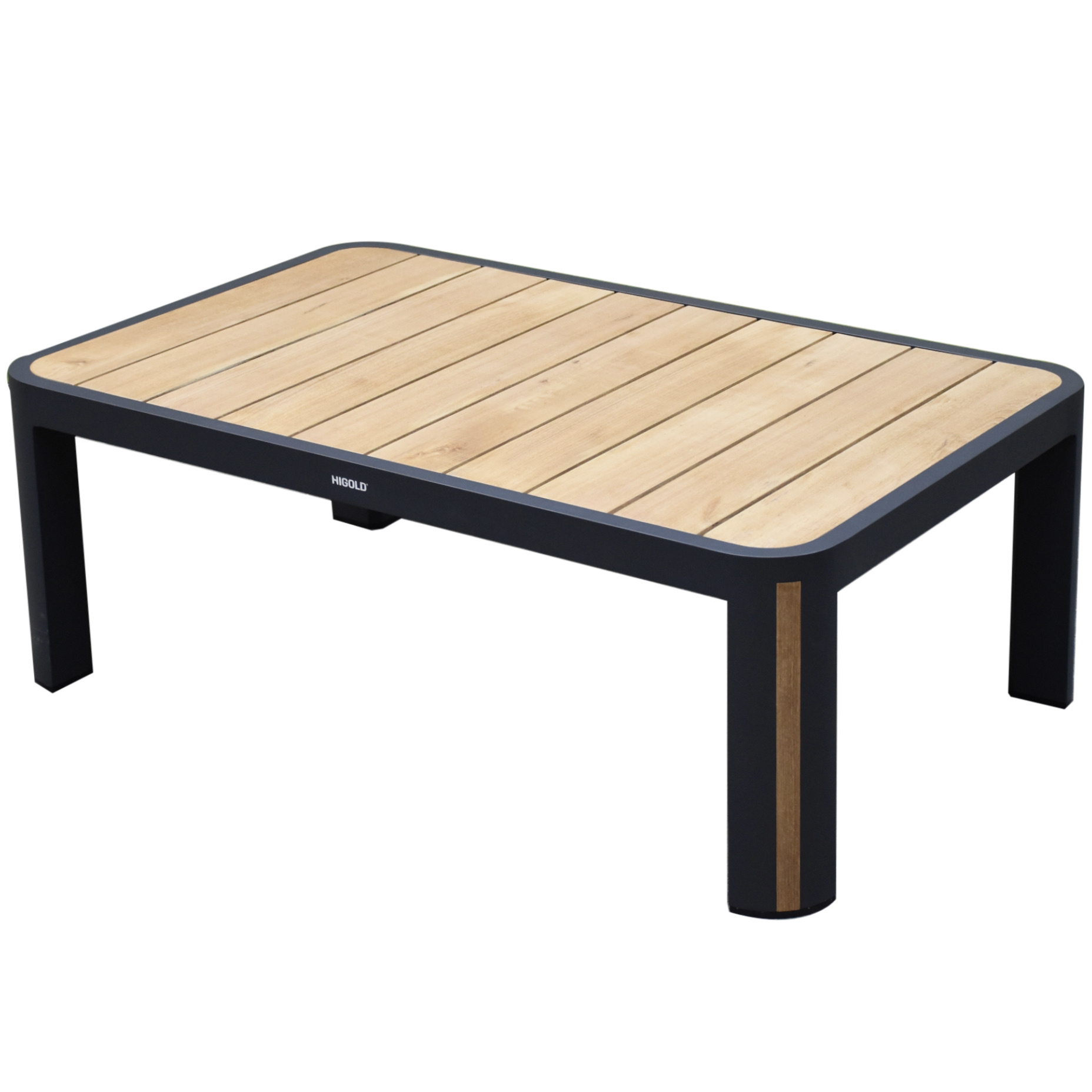 Higold Geneva lounge tuintafel aluminium antraciet teak