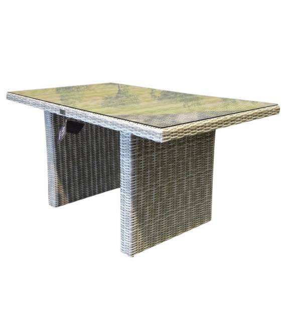 AVH-Collectie Ibiza lounge-dining tafel 140x80xH70 cm wit grijs