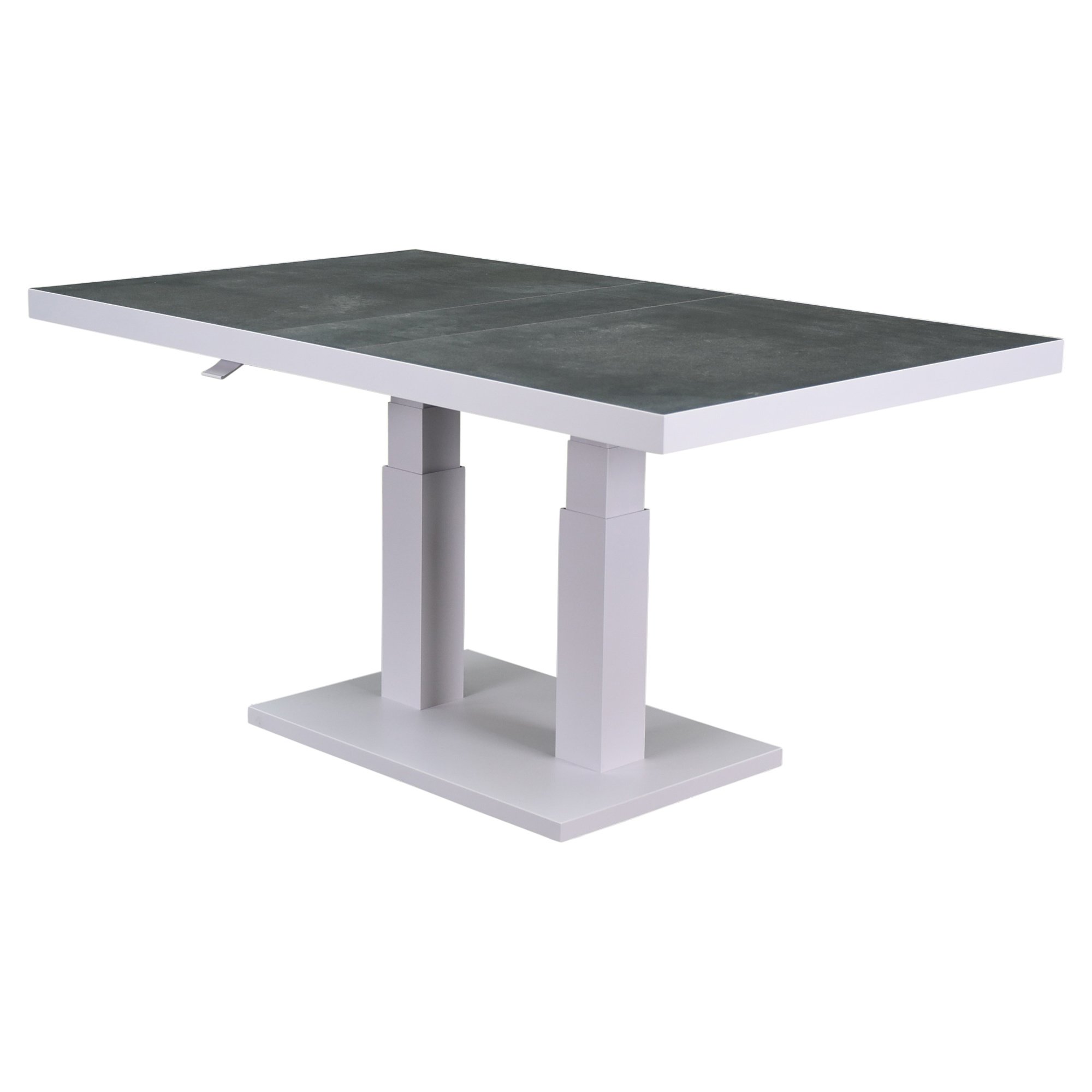 AVH-Collectie Pacific lounge-diningtafel 140x85xH49-72 cm in hoogte verstelbaar aluminium wit