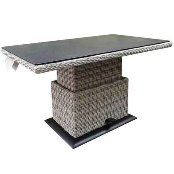 AVH-Collectie Miami lounge-diningtafel 140x85xH47-71 cm in hoogte verstelbaar wit grijs