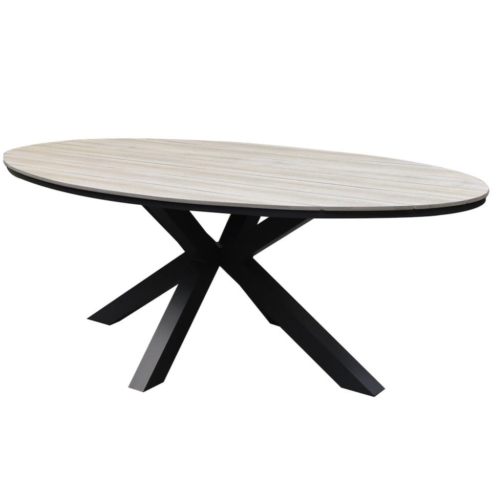 AVH-Collectie Salvador dining tuintafel ovaal 220x115xH75 cm polywood