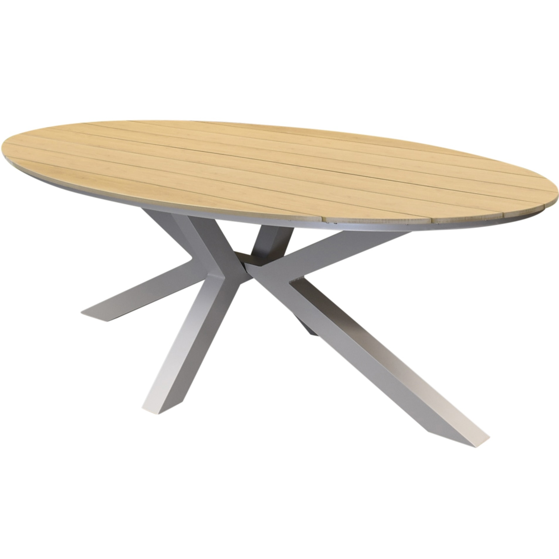 AVH-Collectie Salvador dining tuintafel ovaal latte 220x114xH75 cm  polywood blad zand