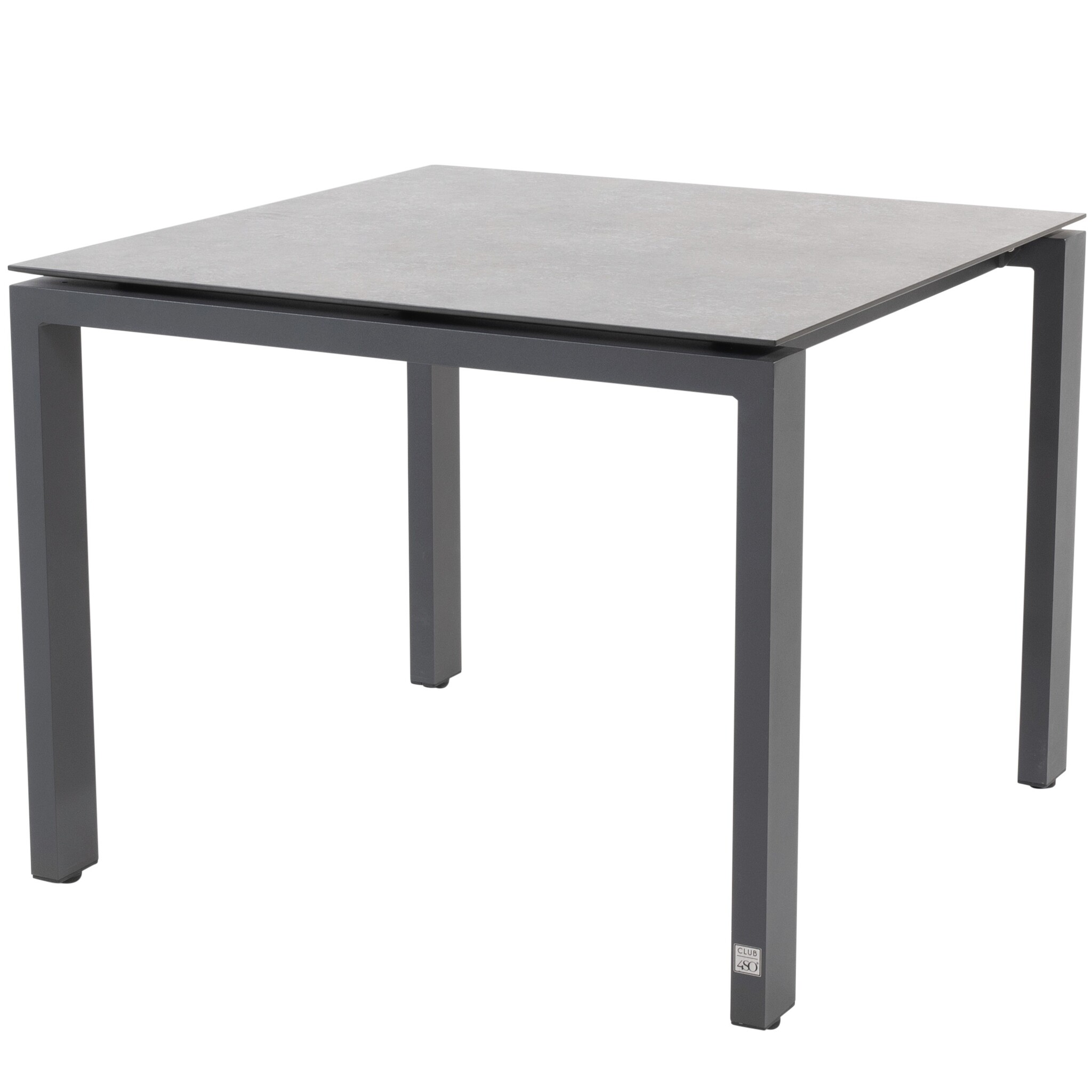 4 Seasons Outdoor Goa dining tuintafel 95x95xH75 cm aluminium donkergrijs 