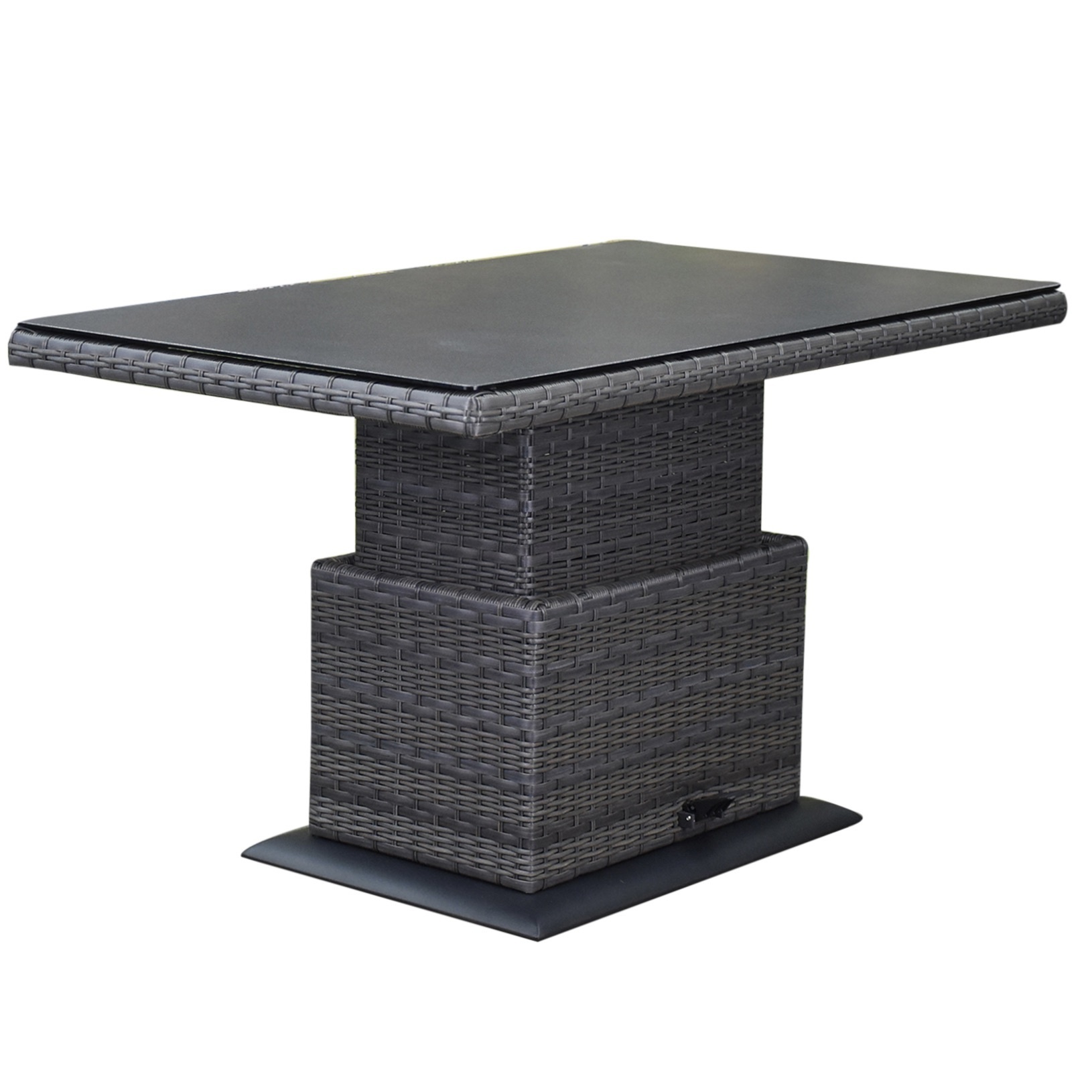 AVH-Collectie Miami lounge-diningtafel 160x90xH47-71 cm in hoogte verstelbaar antraciet